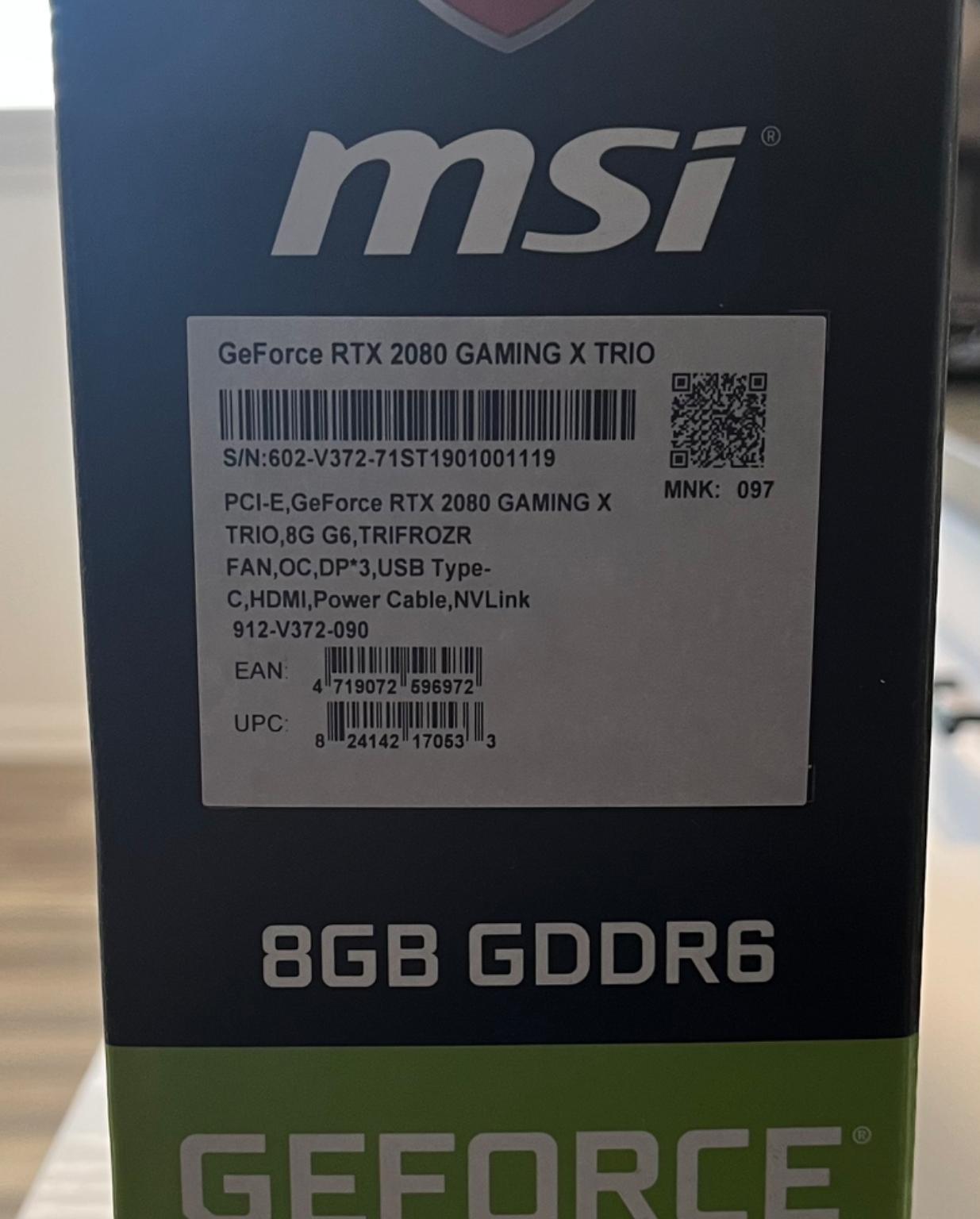 GeForce RTX 2080 GAMING X TRIO