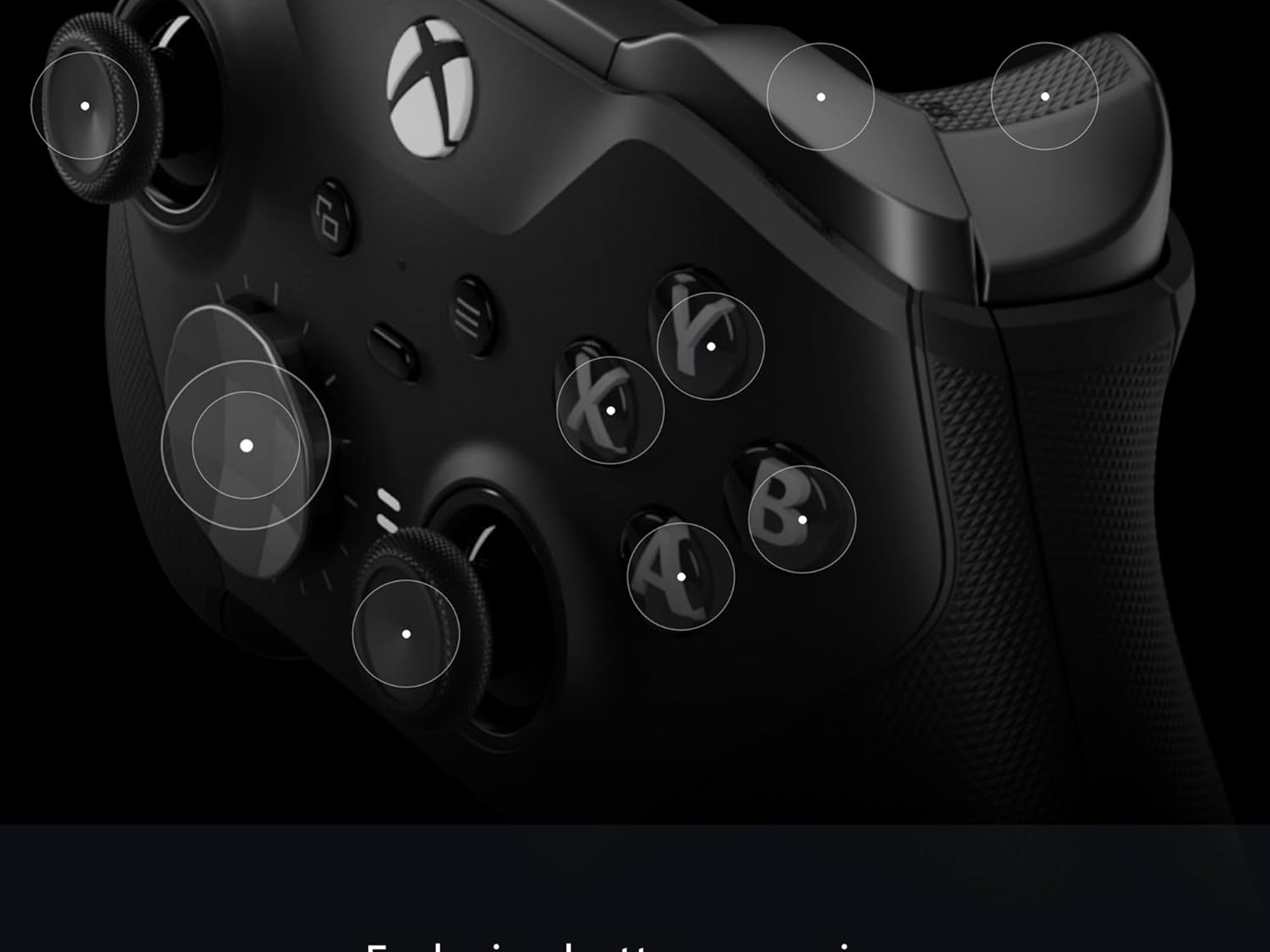 Xbox Wireless Gaming Controller Elite Series 2 Black Console, PC, and Cloud Devices
