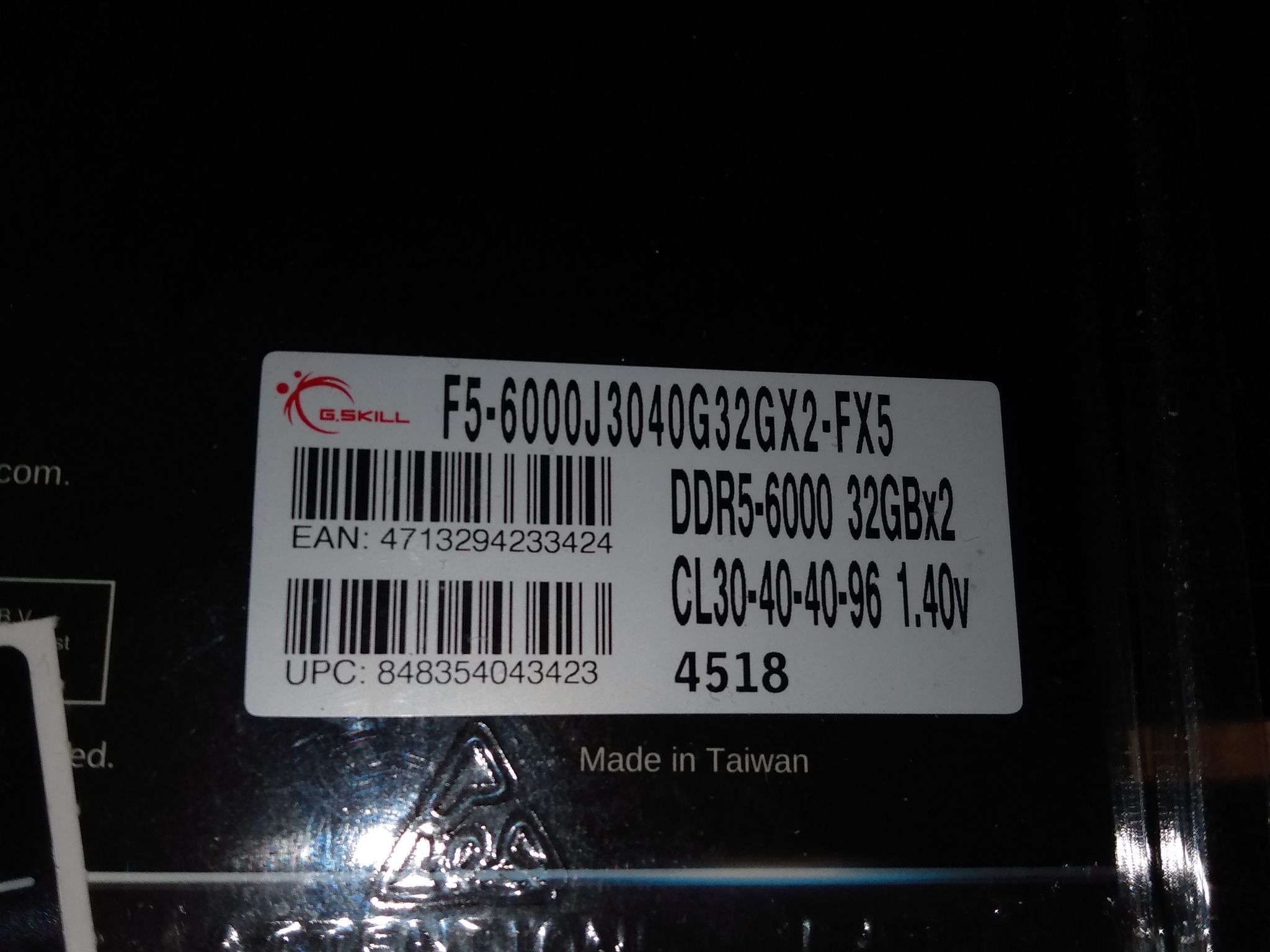 G.SKILL Flare X5 Series DDR5 RAM (AMD Expo) 64GB (2x32GB) 6000MT/s CL30-40-40-96 1.40V