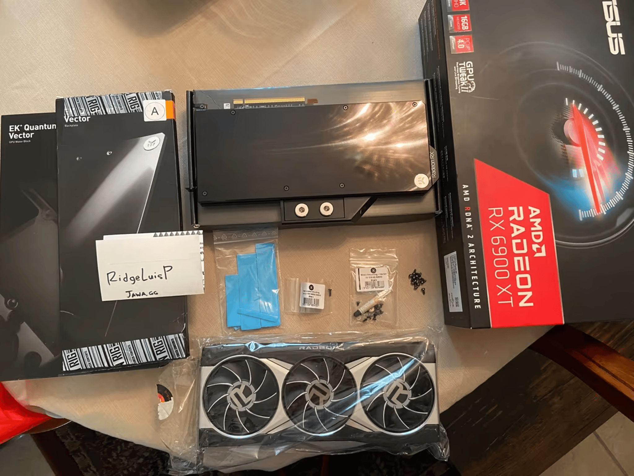Like new 6900xt with ekwb vector rx waterblock/backplate
