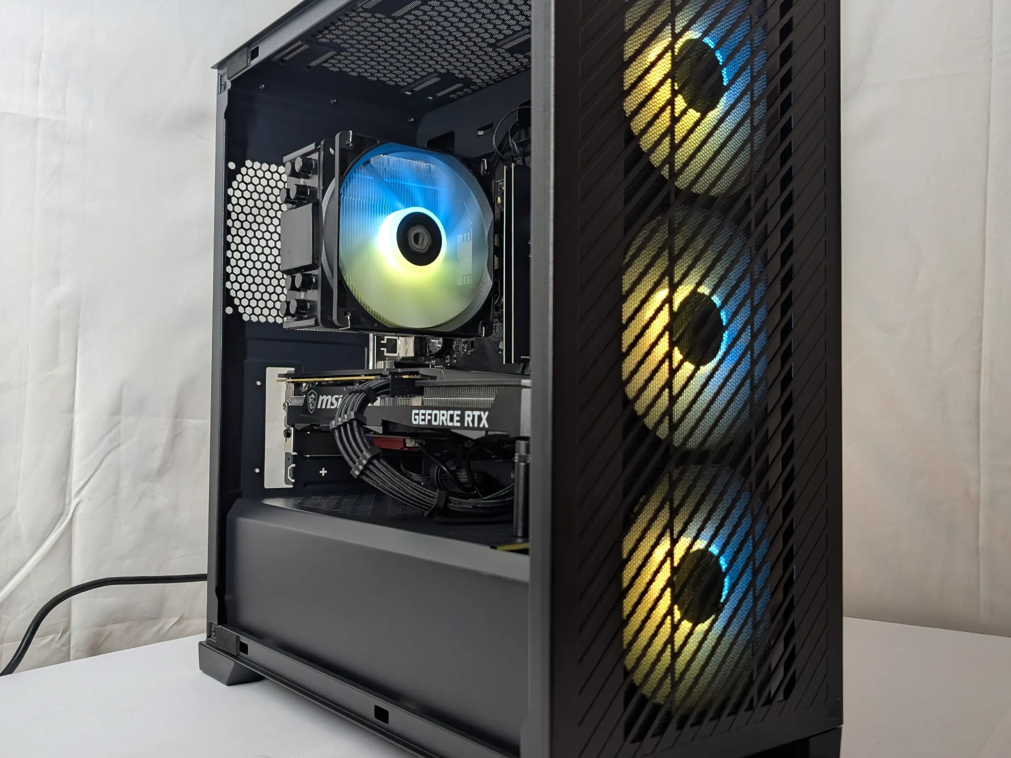 🖤 All-Black Gaming Beast – Ryzen 5 3600 + RTX 3060Ti | Wi-Fi & Bluetooth Ready 🖤