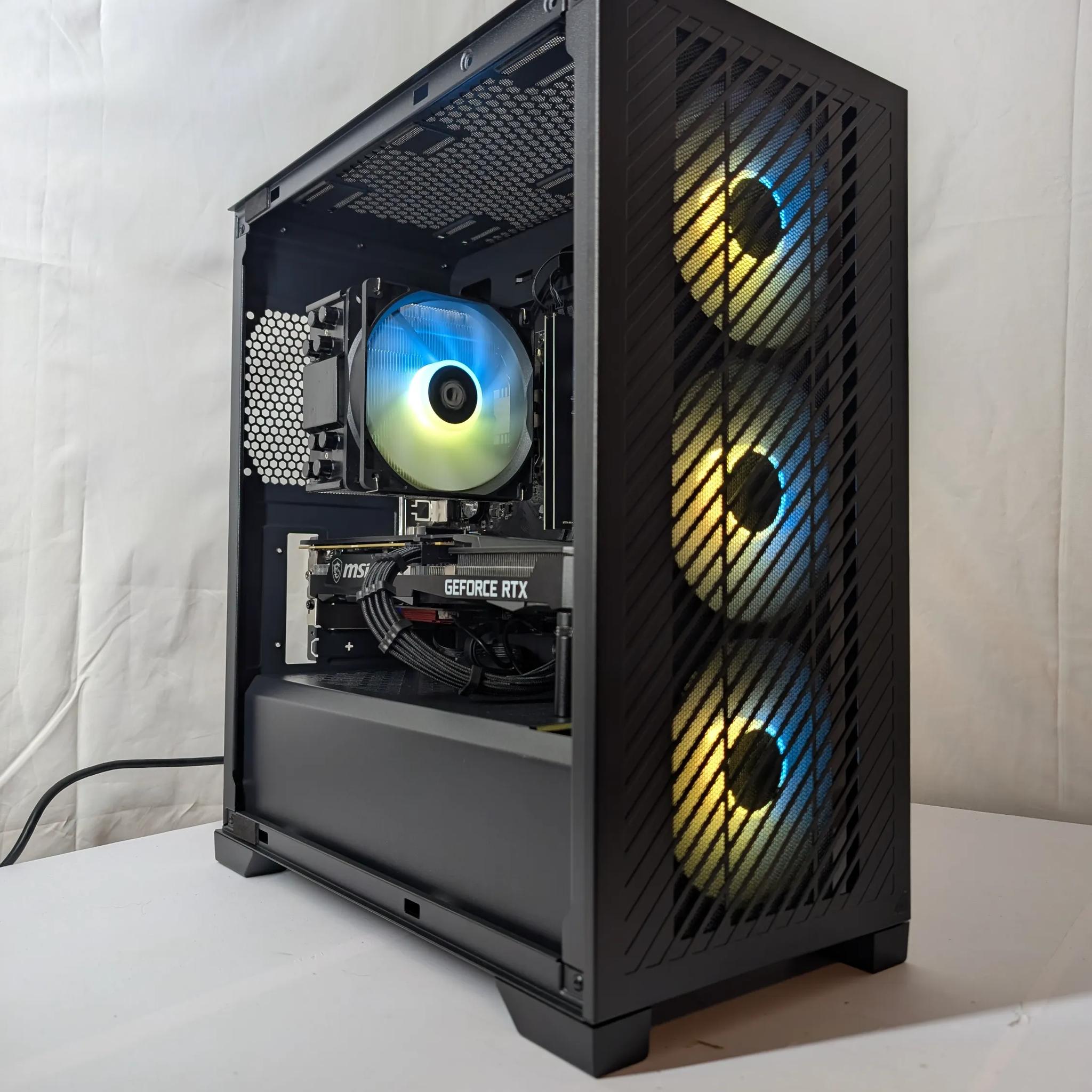 🖤 All-Black Gaming Beast – Ryzen 5 3600 + RTX 3060Ti | Wi-Fi & Bluetooth Ready 🖤