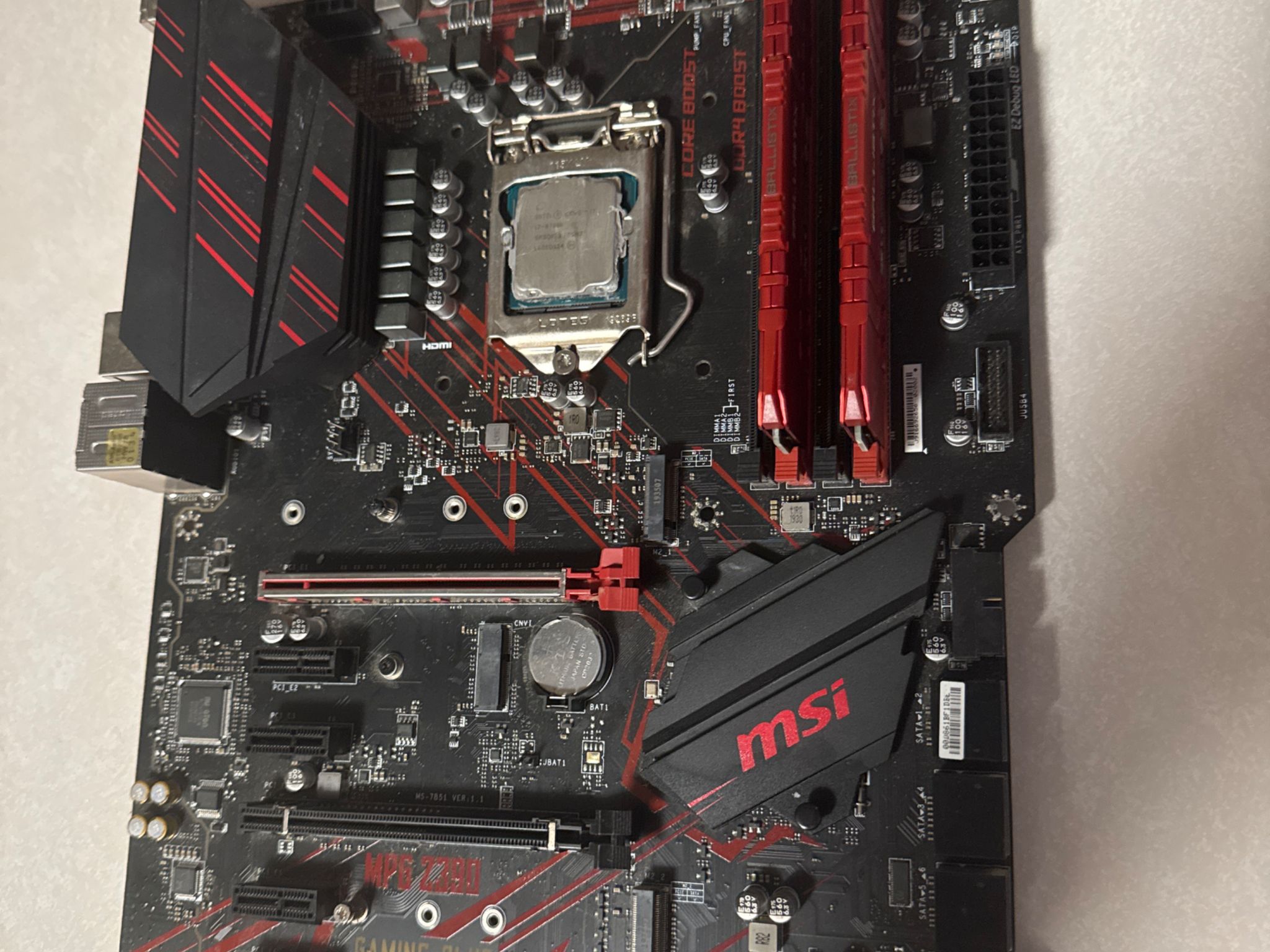 i7 8700K 16GB Crucial Ballistix DDR4 and MSI MPG Z390 Gaming Plus Bundle