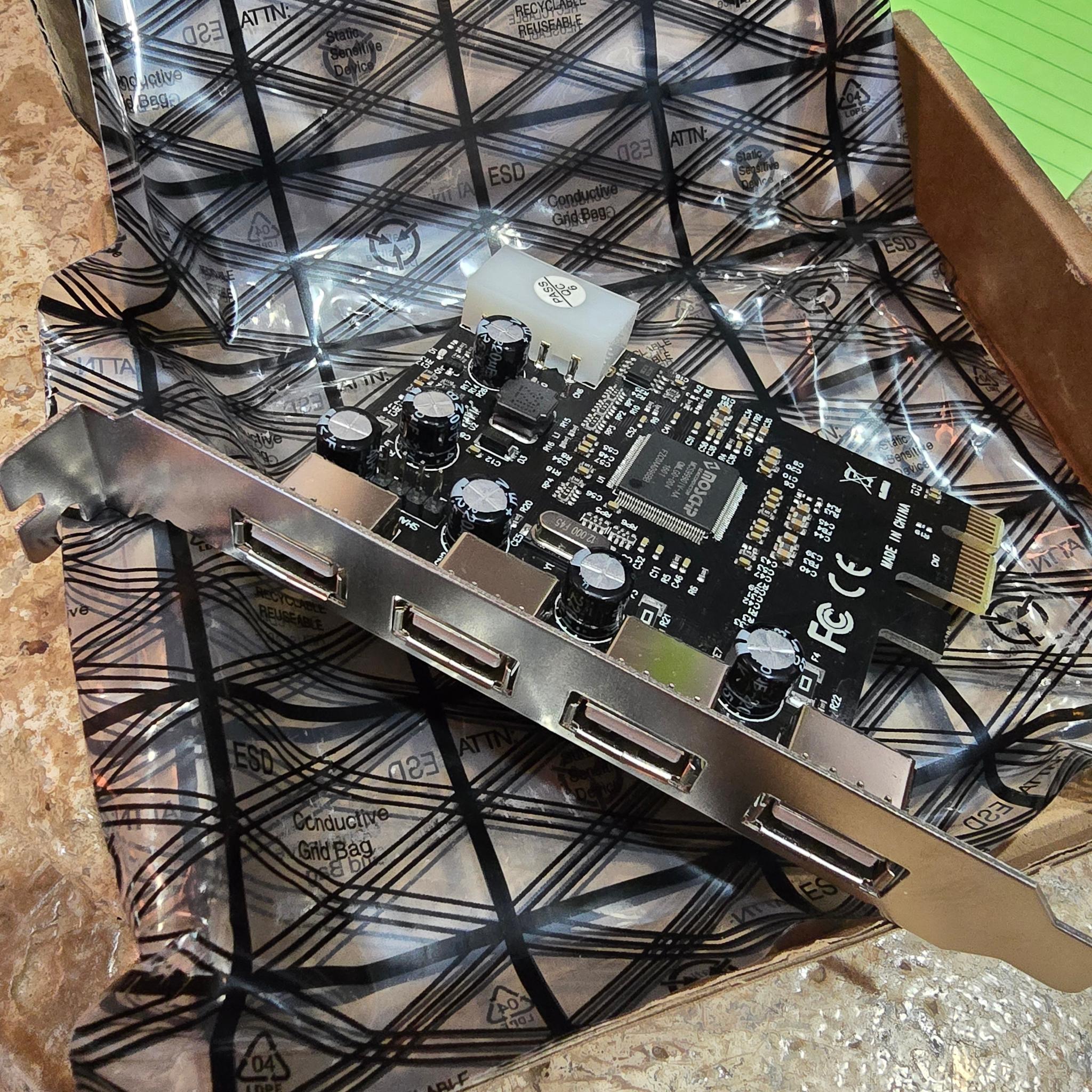 PCIe to USB 2.0 Card 4-Port 4-Pin PCIe to USB 2.0 480Mbs
