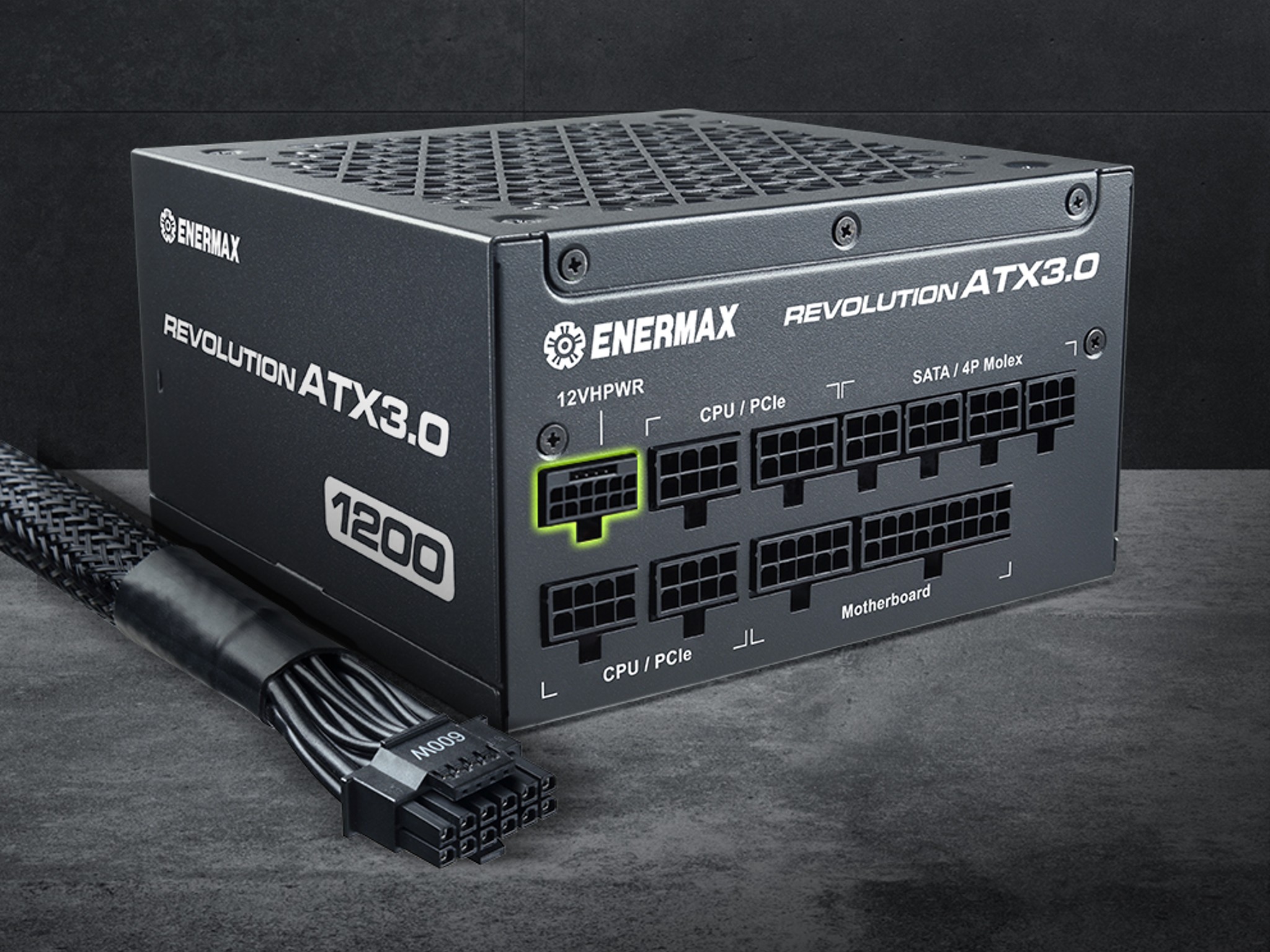 ENERMAX REVOLUTION ATX 3.0 1200W, 80+ Gold Full Modular, ATX 3.0, 600W PCIe 5.0 12VHPWR Connectors