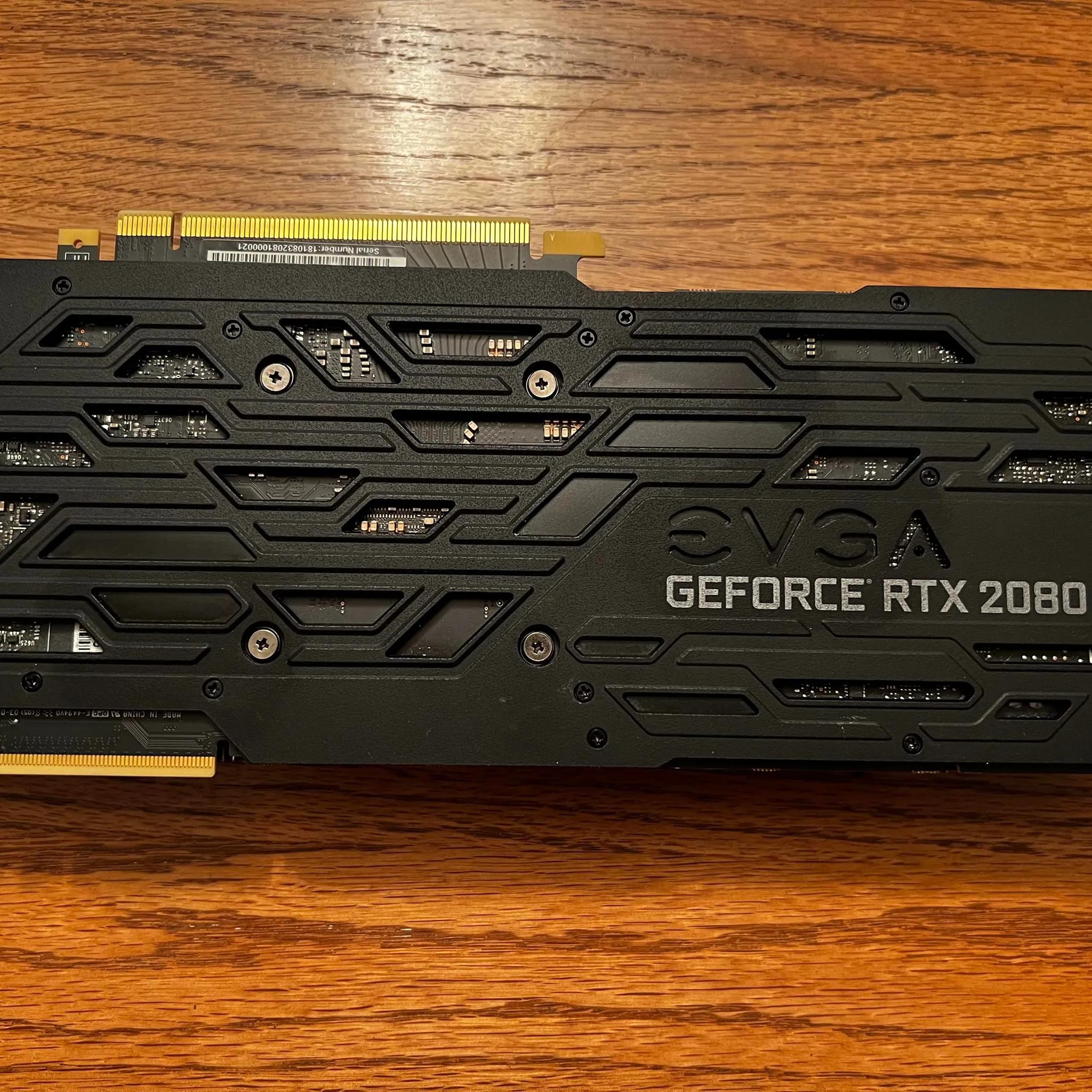 EVGA GeForce RTX 2080 GB Black  w/ Original Box - Works GREAT but LED Strip no-longer turns on! 