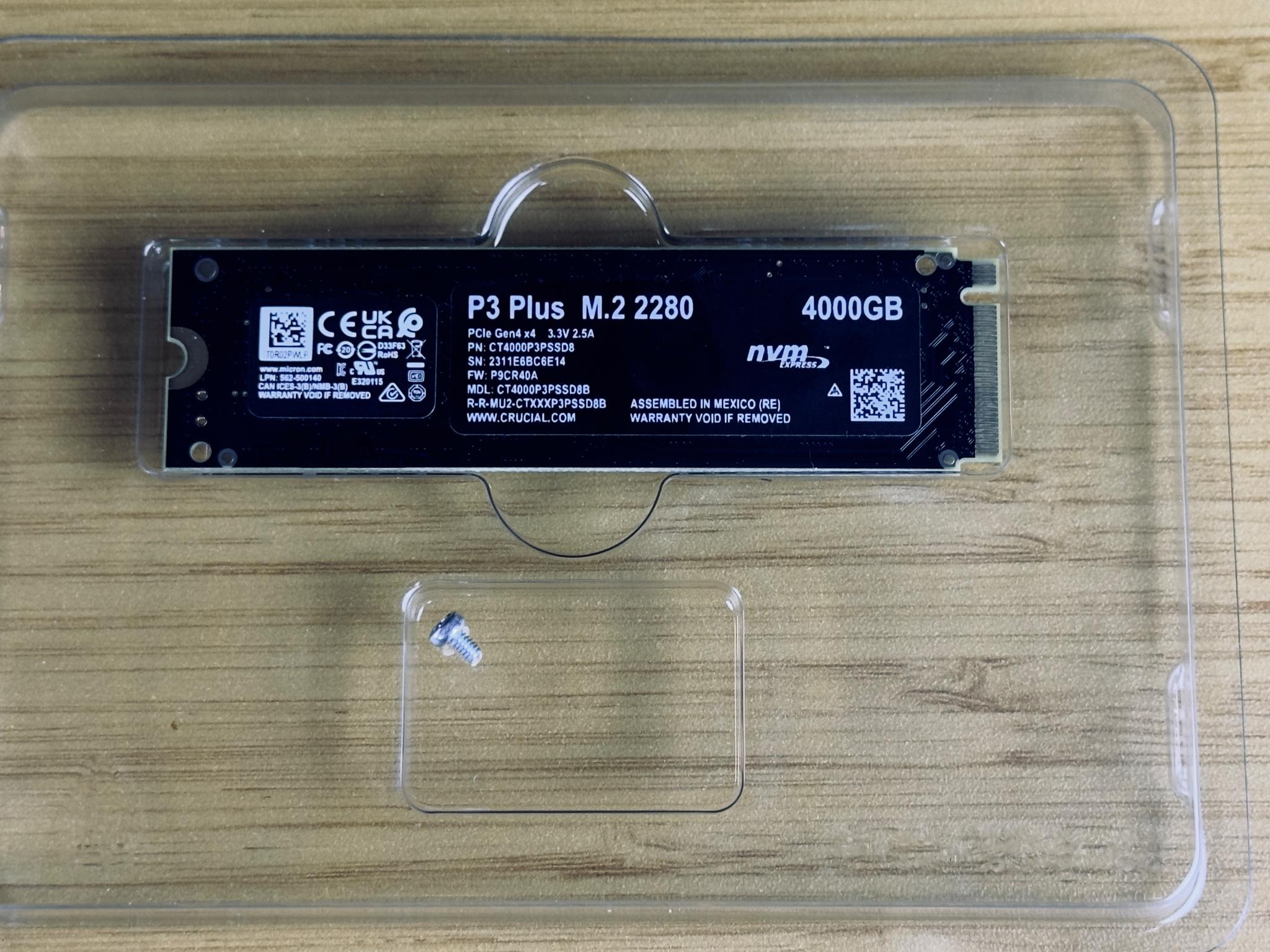 Crucial P3 Plus M.2 SSD 4TB Storage