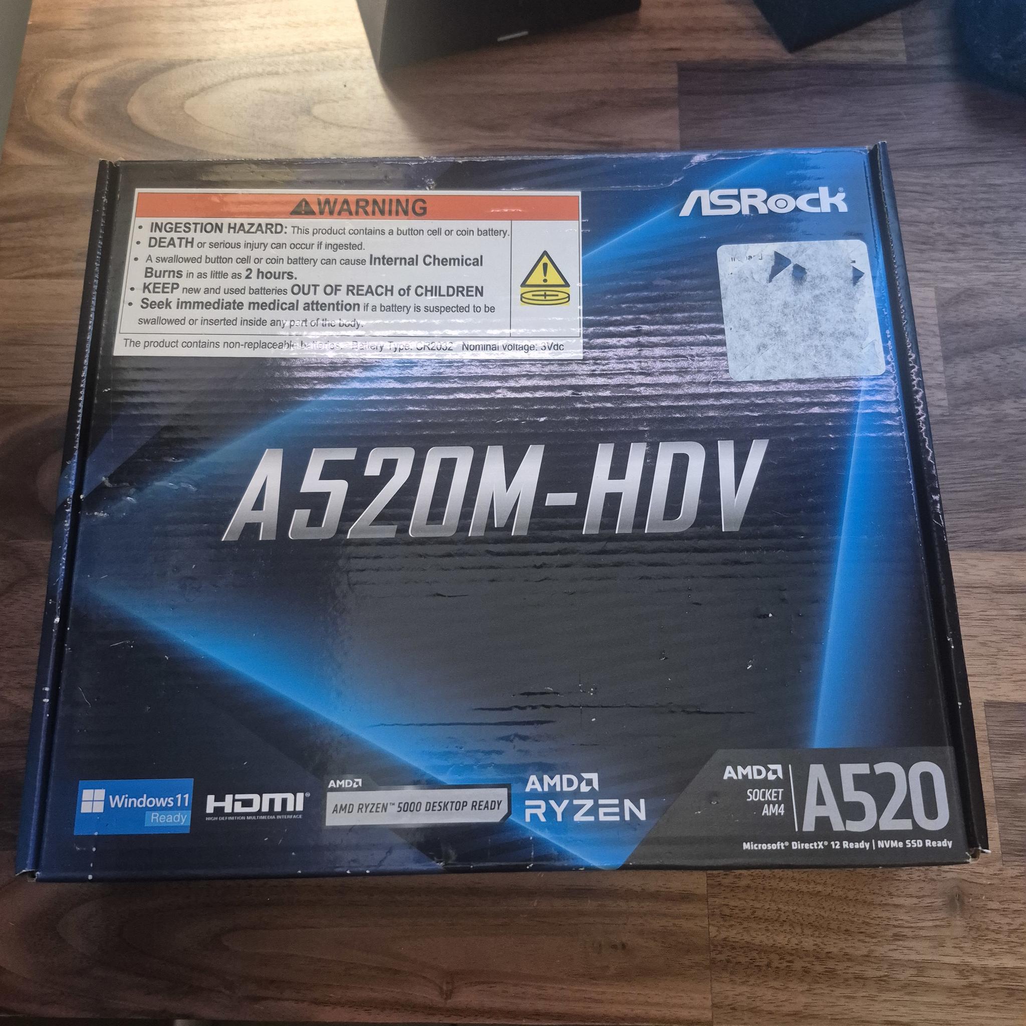 ASROCK A520M MOTHERBOARD (READ DESCRIPTION)