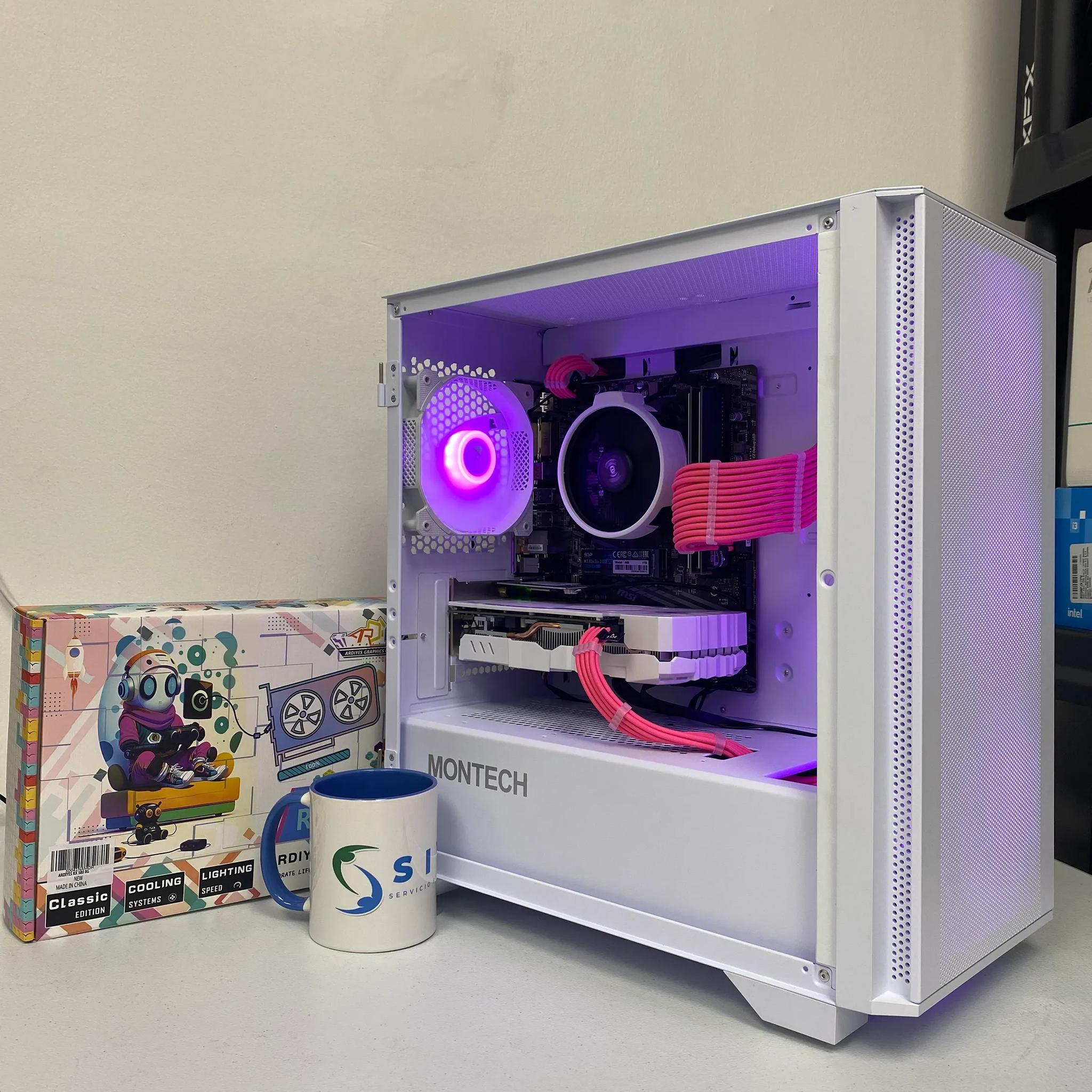Pink & White Powerhouse | Ryzen 5|16 GB |1TB NVME + 1 TB HD|RX 580