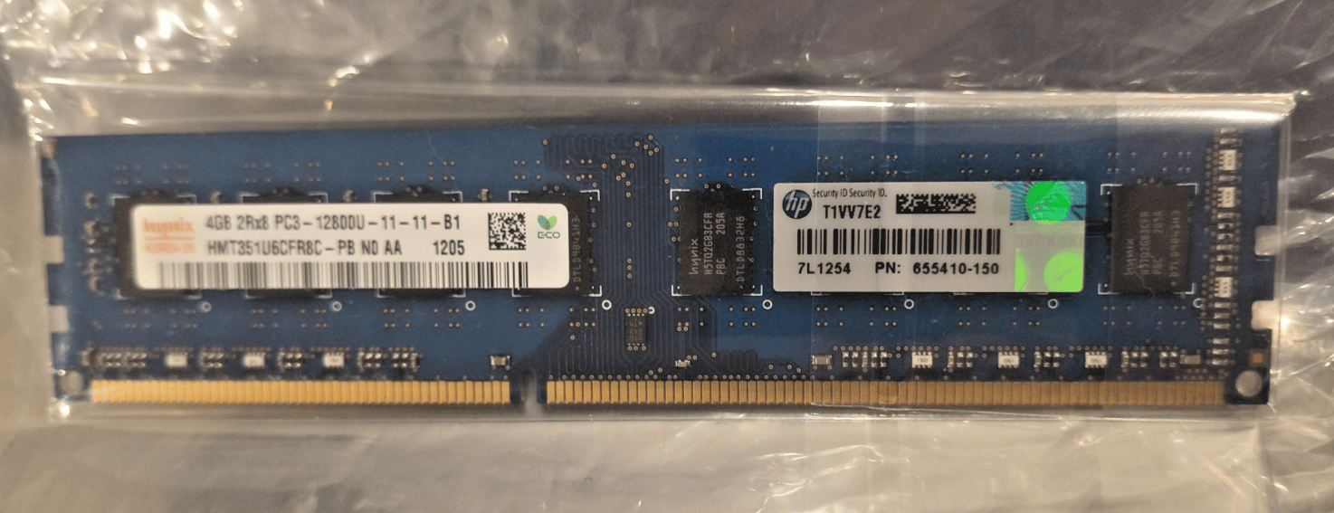SK Hynix 4GB DDR3 Desktop RAM PC3-12800U 1600MHz HMT351U6CFR8C-PB HP 655410-150