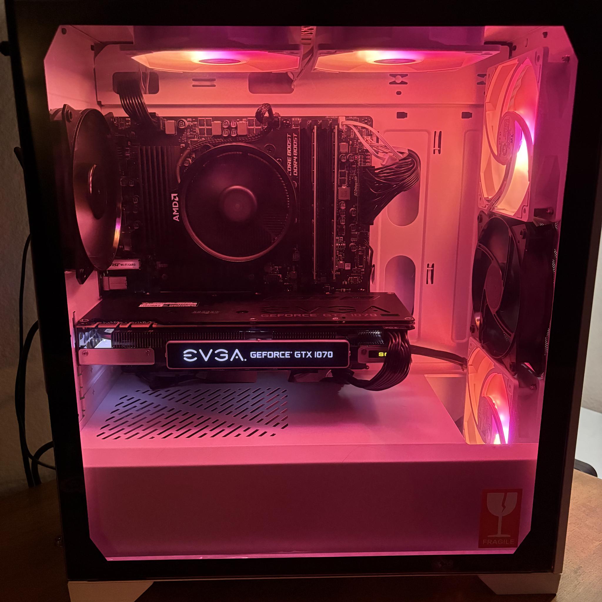 White & Black PC - Ryzen 3100 | GTX 1070 | 16GB DDR4 | 1TB NVMe SSD | WIFI 6E + BT 5.3 | Win11