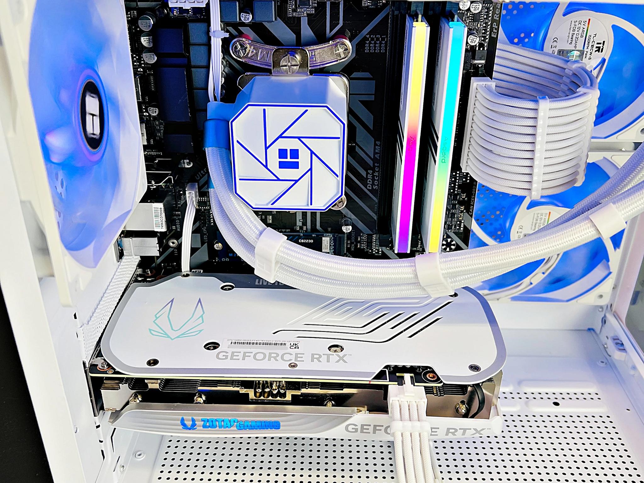 Liquid Cooled RTX 4070 Ryzen 5 5600X 16GB RAM 1TB M.2 Win 11 Gaming PC