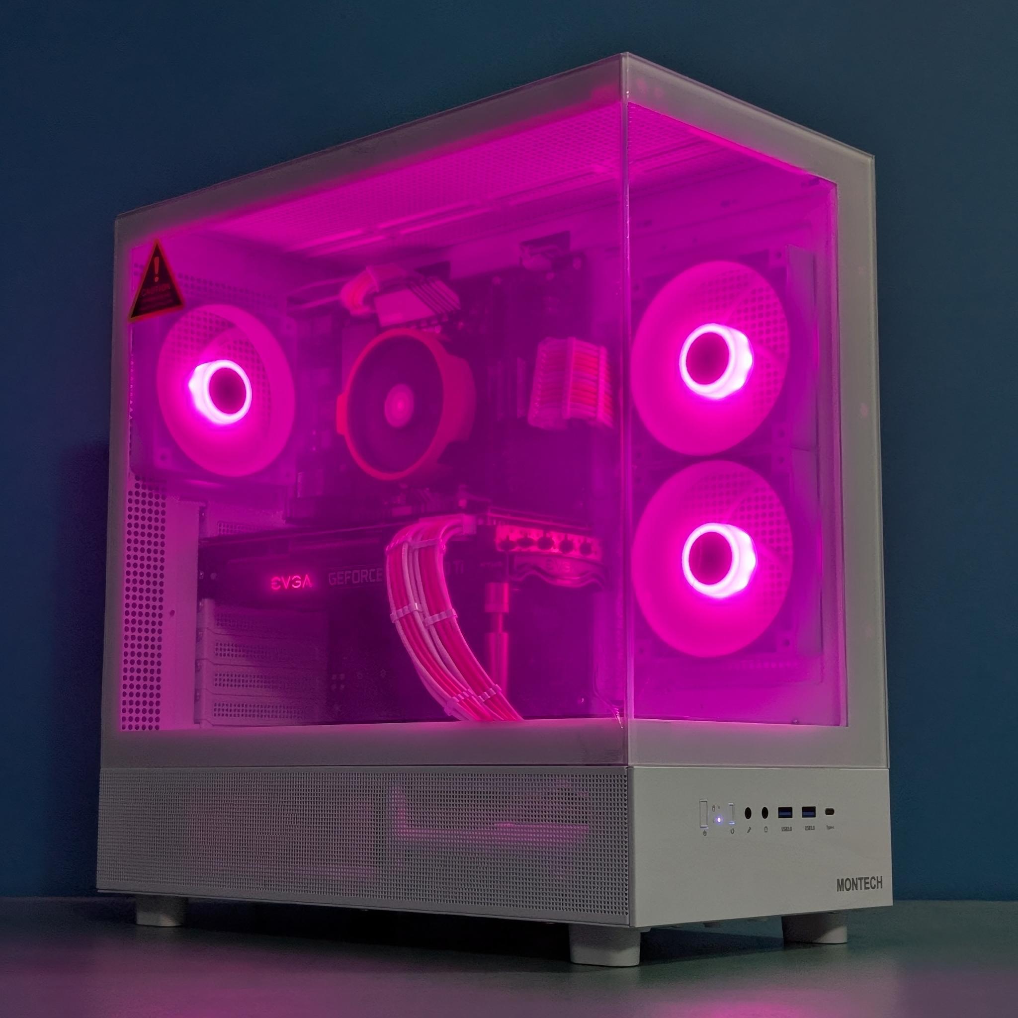 Pink & White Gaming PC | RTX 3060 Ti | Ryzen 5 5500 | 16GB RAM | NVMe SSD