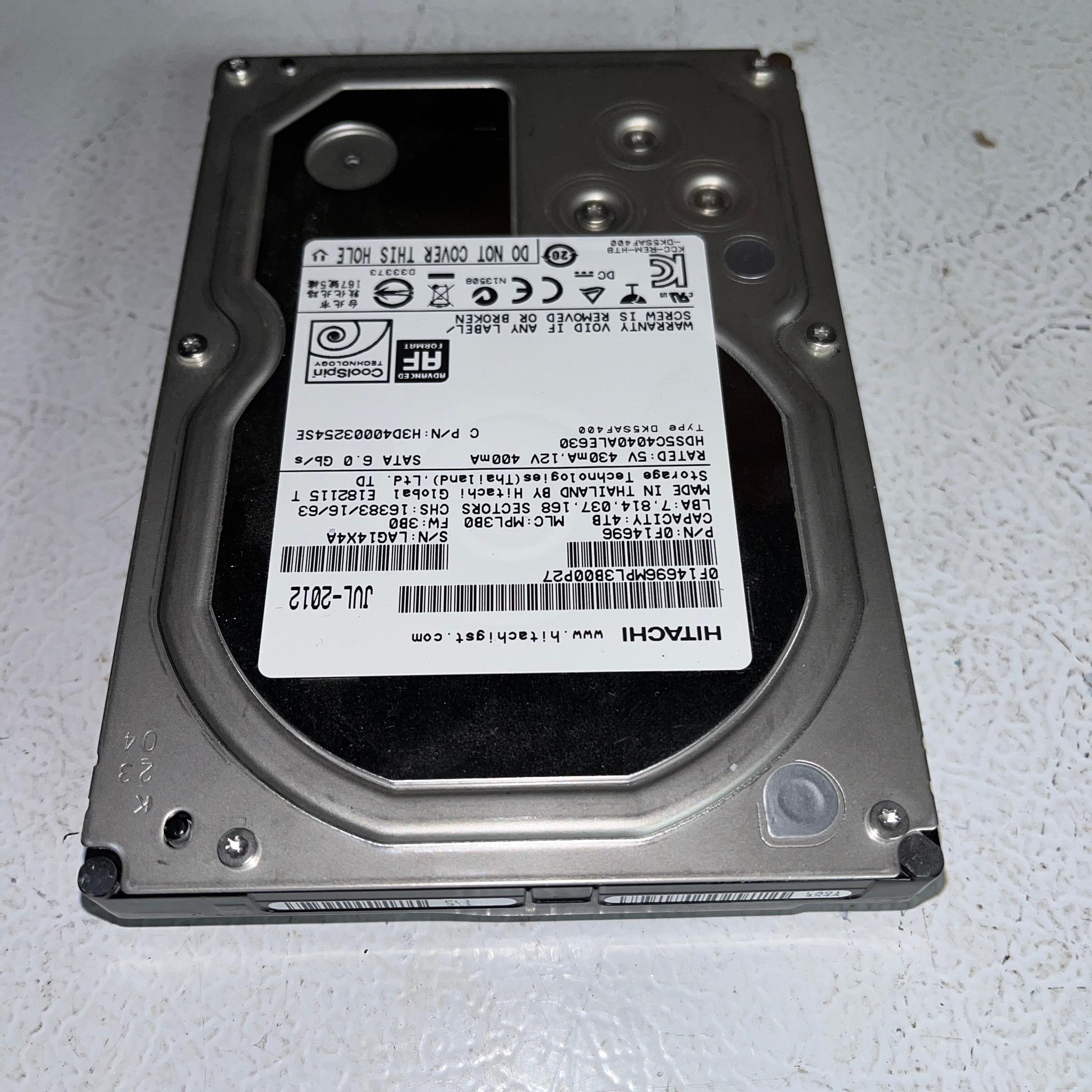 Hitachi Deskstar 5K4000 4TB 3.5" SATA Hard Drive – HDS5C4040ALE630 – Tested