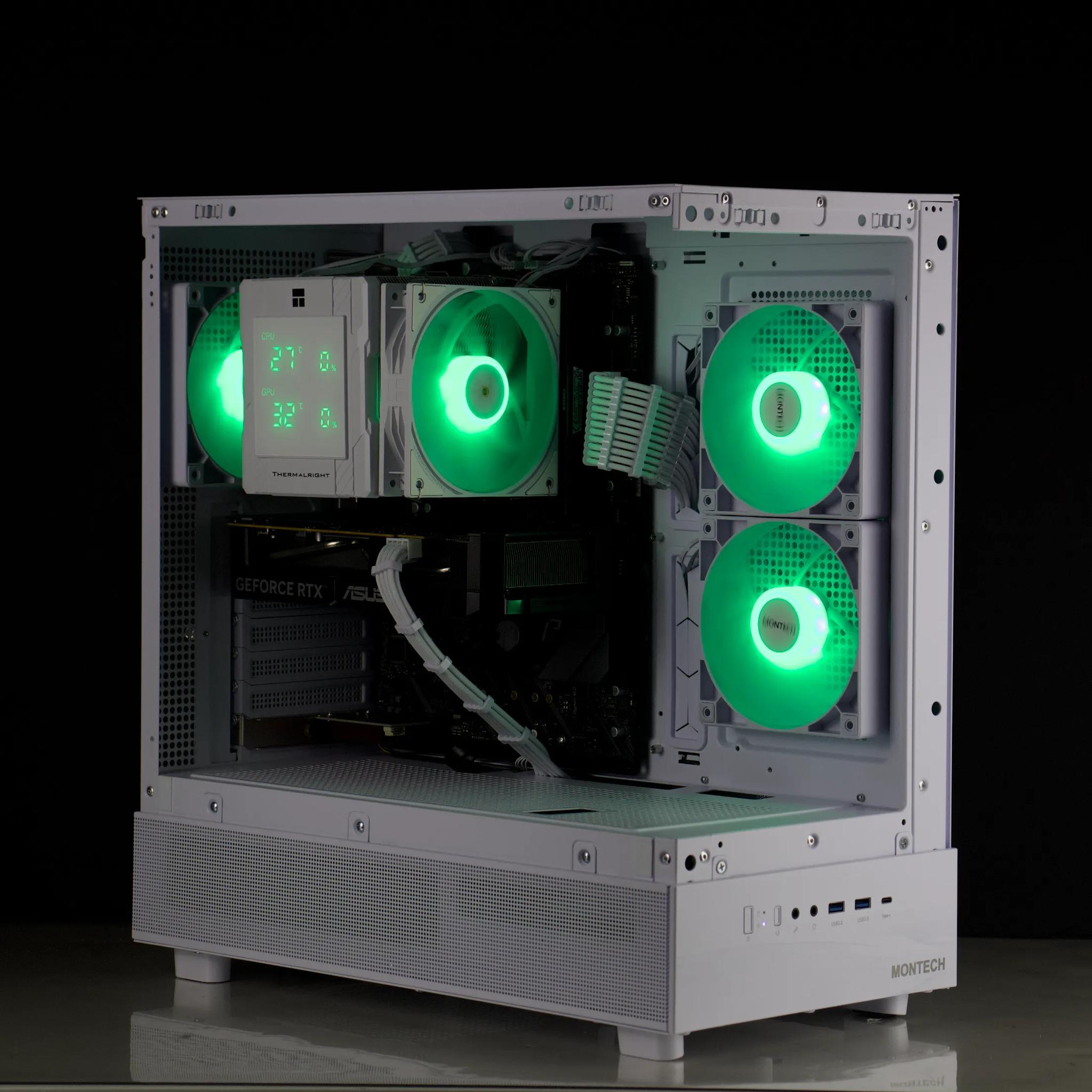 🤍💎White Gaming PC – RTX 5060, Ryzen 5 5600X, 32GB RAM, 1TB SSD - RGB, WiFi, LED Screen🤍💎