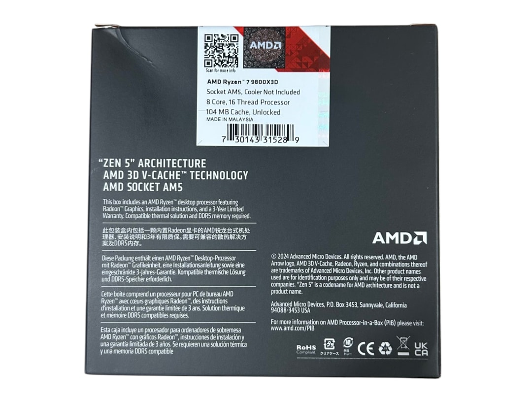 NEW* AMD Ryzen 7 9800X3D (8 Core - 16 Thread) | Jawa