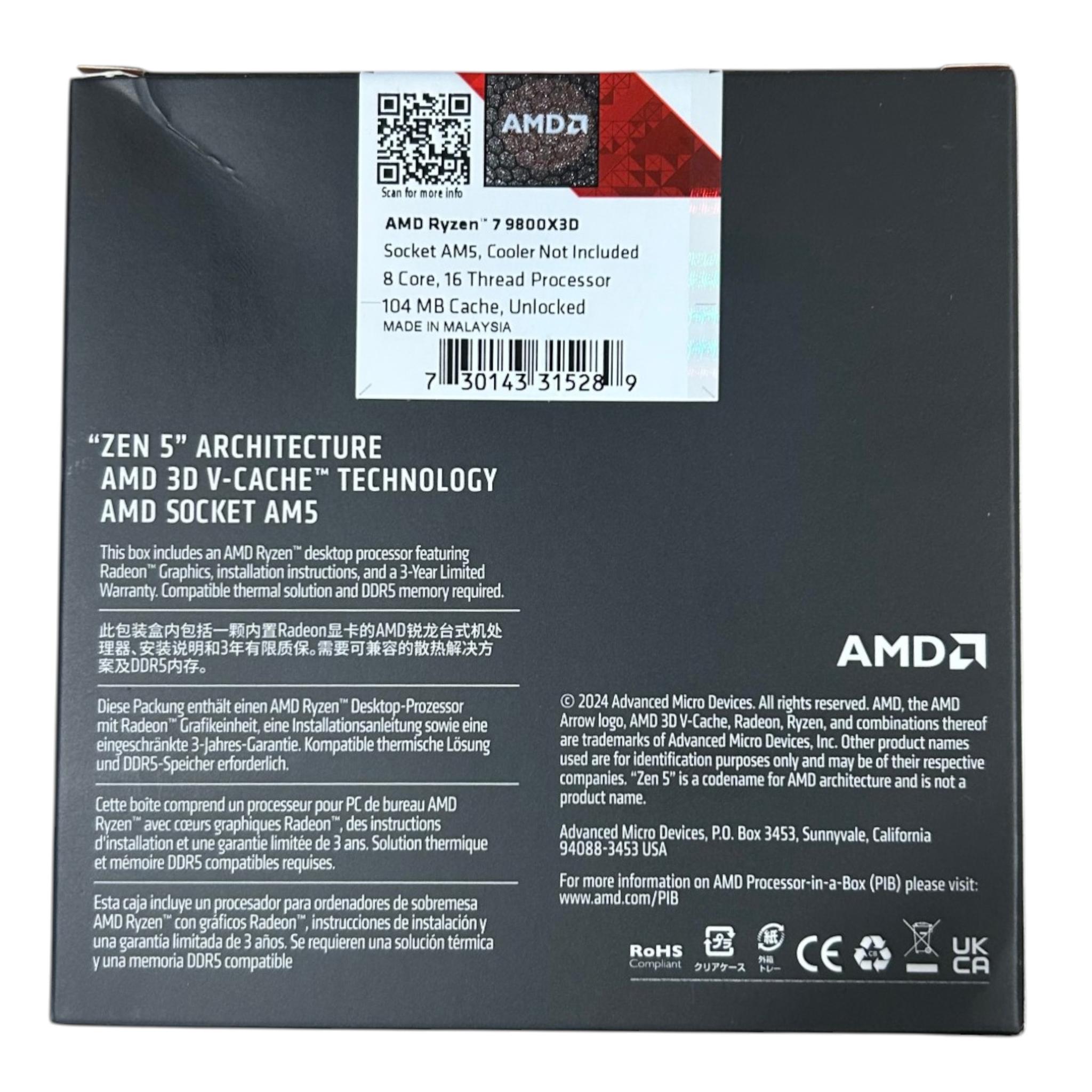 *NEW* AMD Ryzen 7 9800X3D (8 Core - 16 Thread)