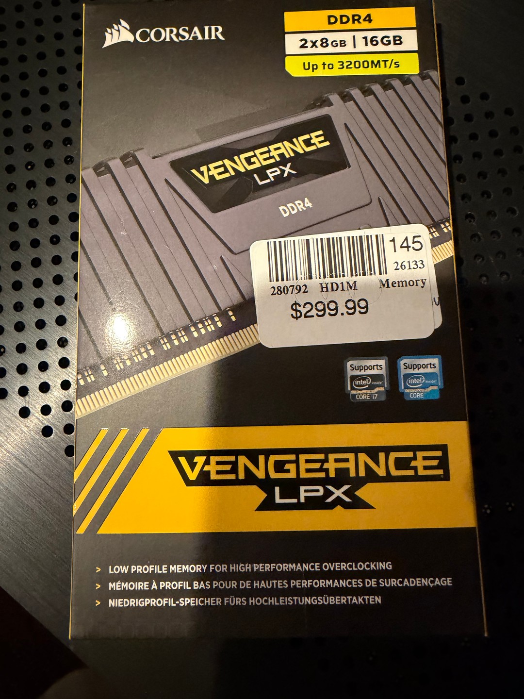 Corsair Vengeance LPX 16GB (2 x 8GB) DDR4-3200 C16 Dual Channel