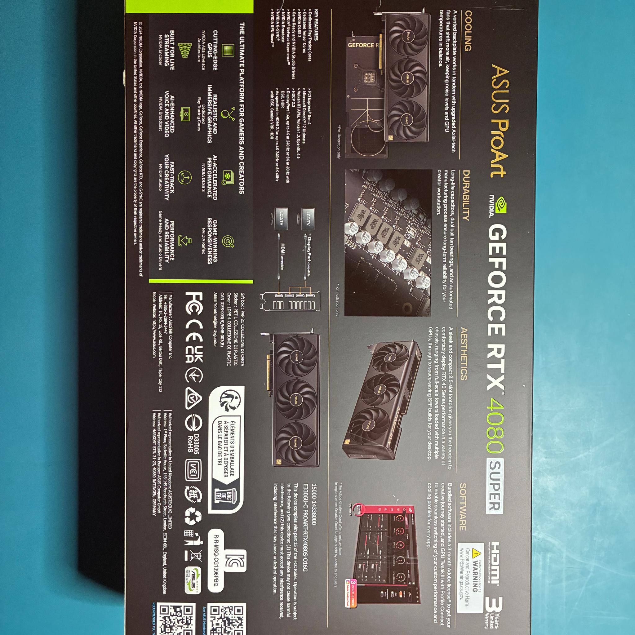 ASUS ProArt GeForce RTX 4080 SUPER 16G - PROART-RTX4080S-O16G (GPU)