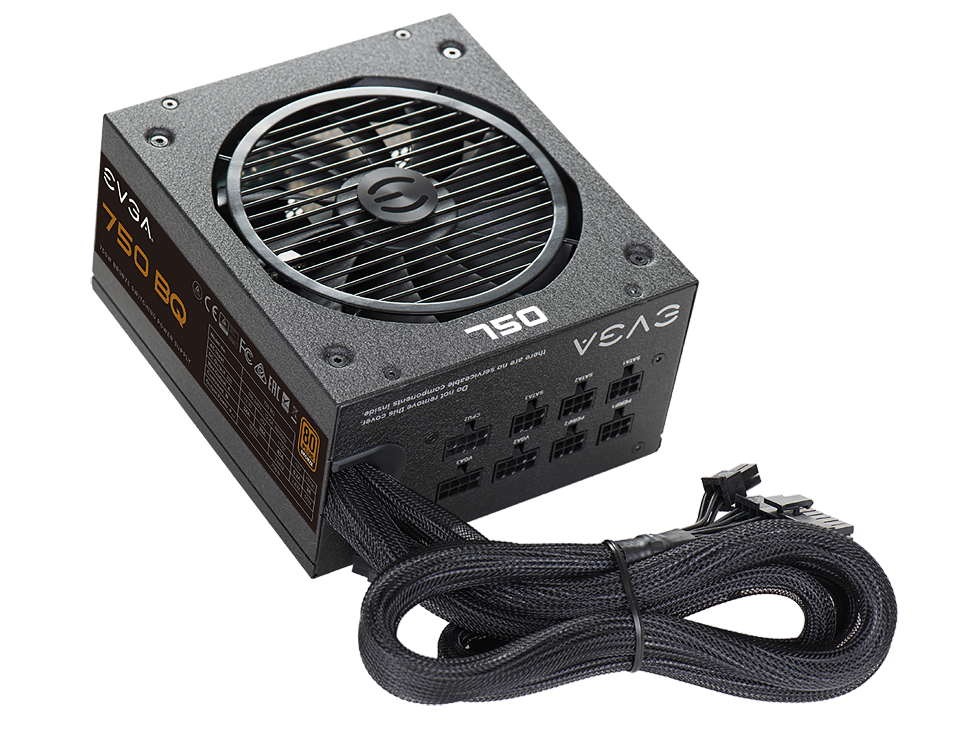 EVGA 750 BQ, 80+ BRONZE 750W, Semi Modular PSU PowerSupply
