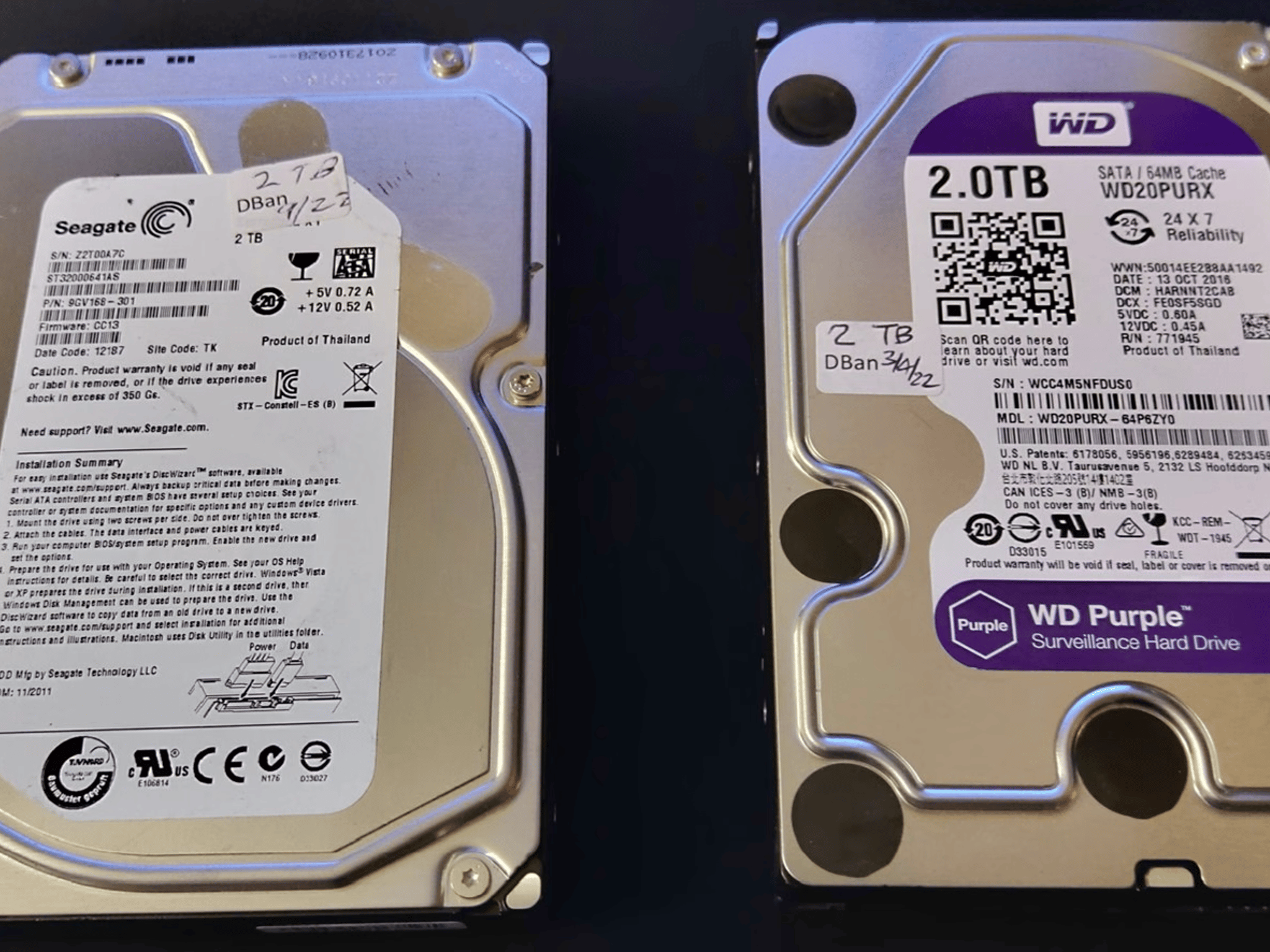 3.5” Internal SATA HDDs – 2TB