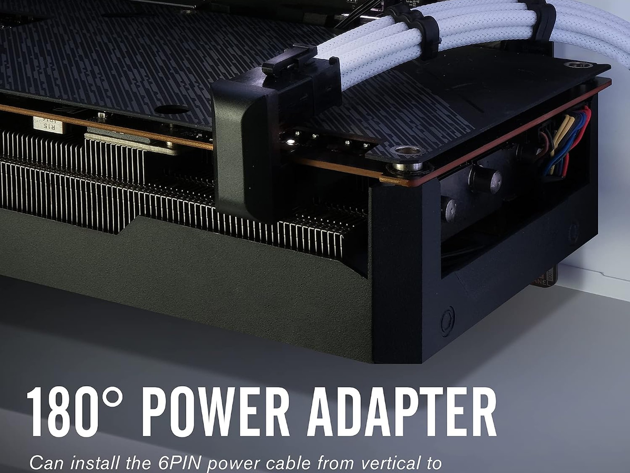 EZDIY-FAB GPU VGA PCIe 6 Pin U Turn 180 Degree Angle Connector Power Adapter