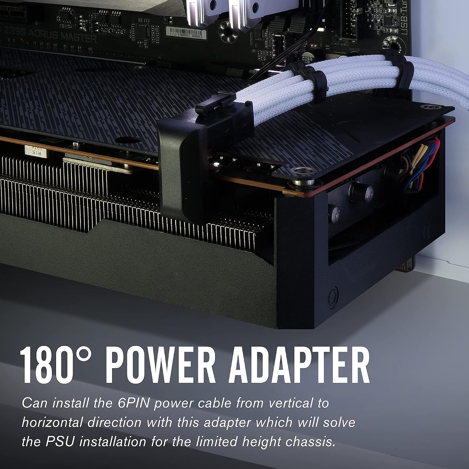 EZDIY-FAB GPU VGA PCIe 6 Pin U Turn 180 Degree Angle Connector Power Adapter