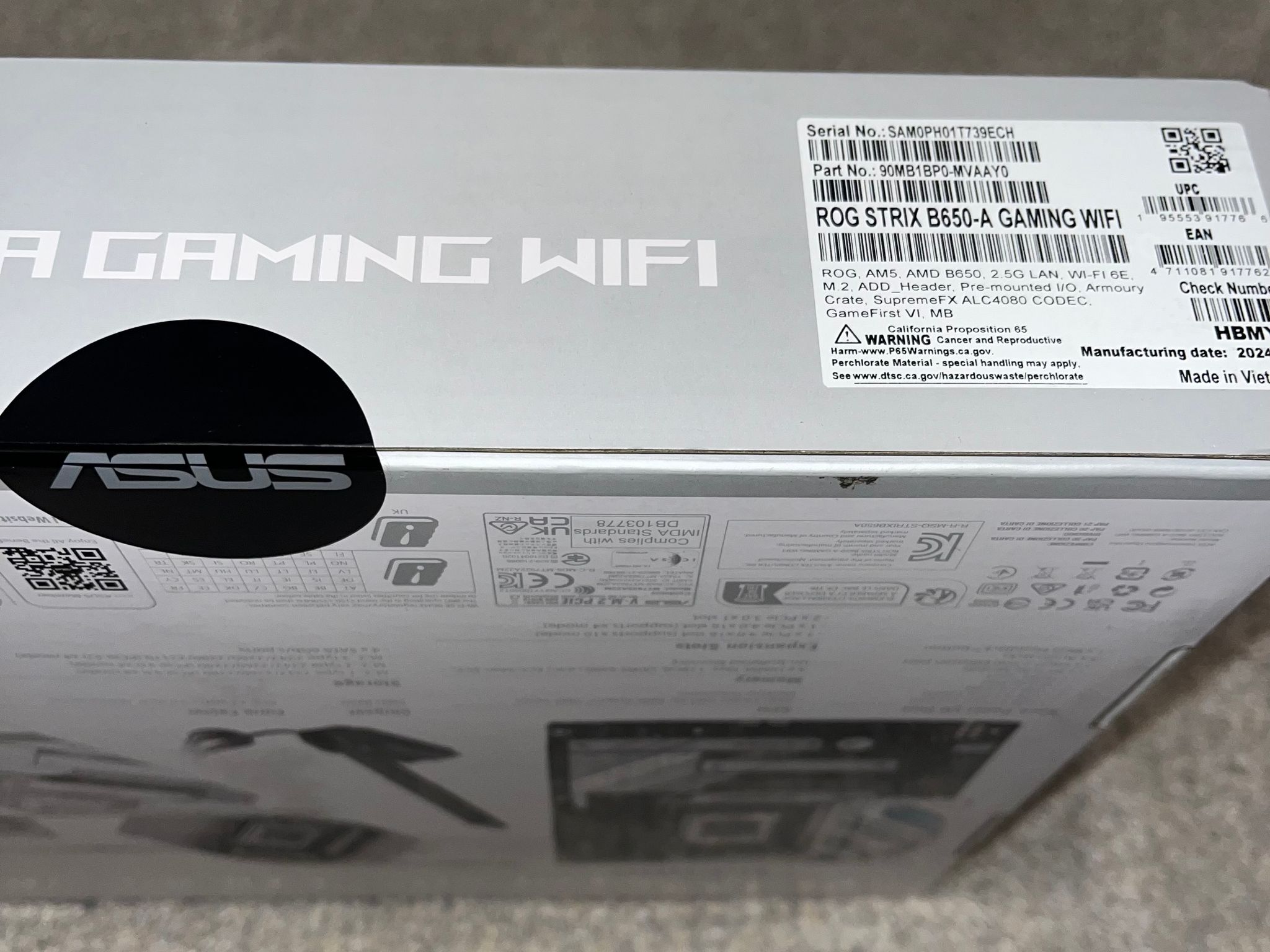 ASUS ROG STRIX B650-A GAMING WIFI 6E (Socket AM5) - SEALED