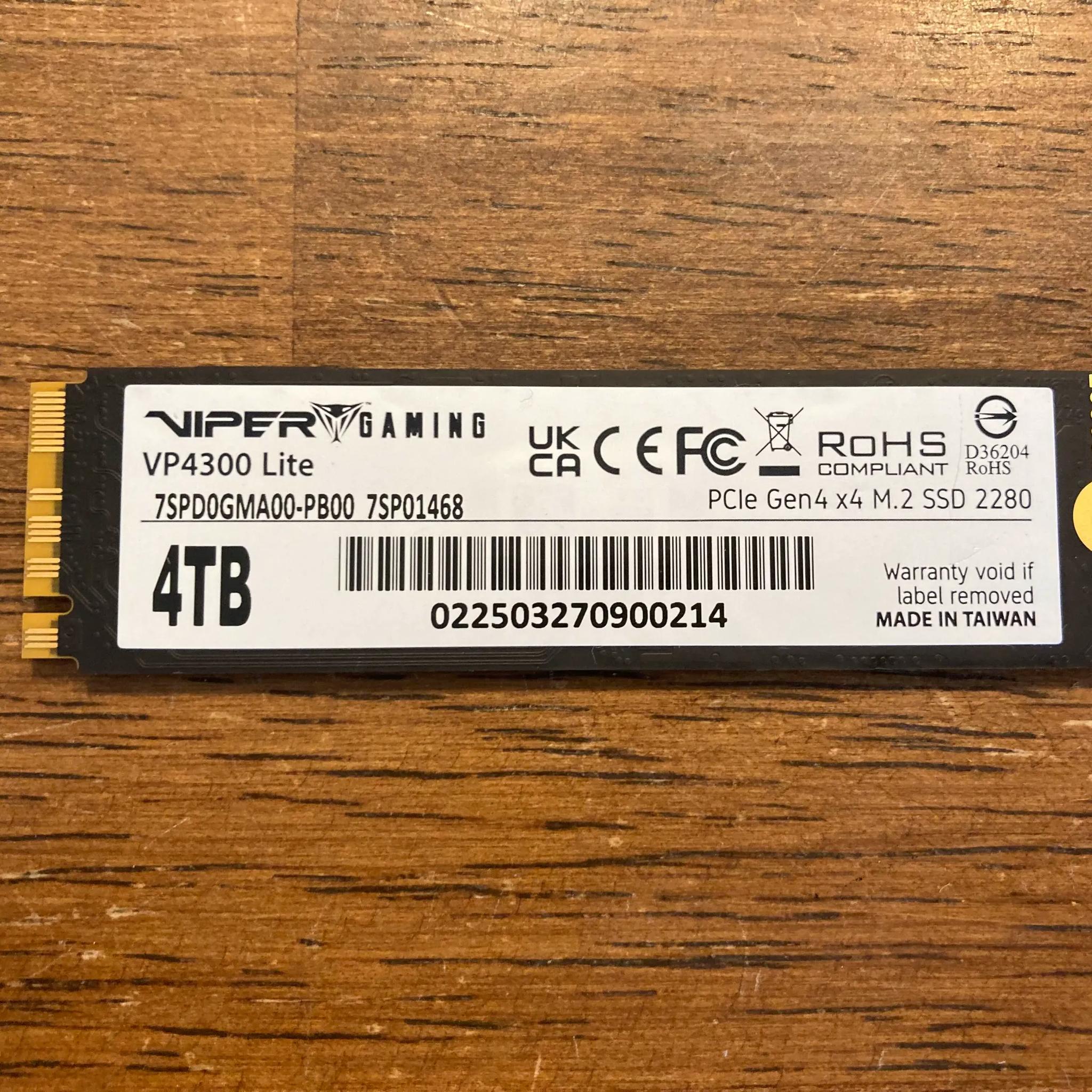 Patriot Viper VP4300 Lite 4TB NVME SSD