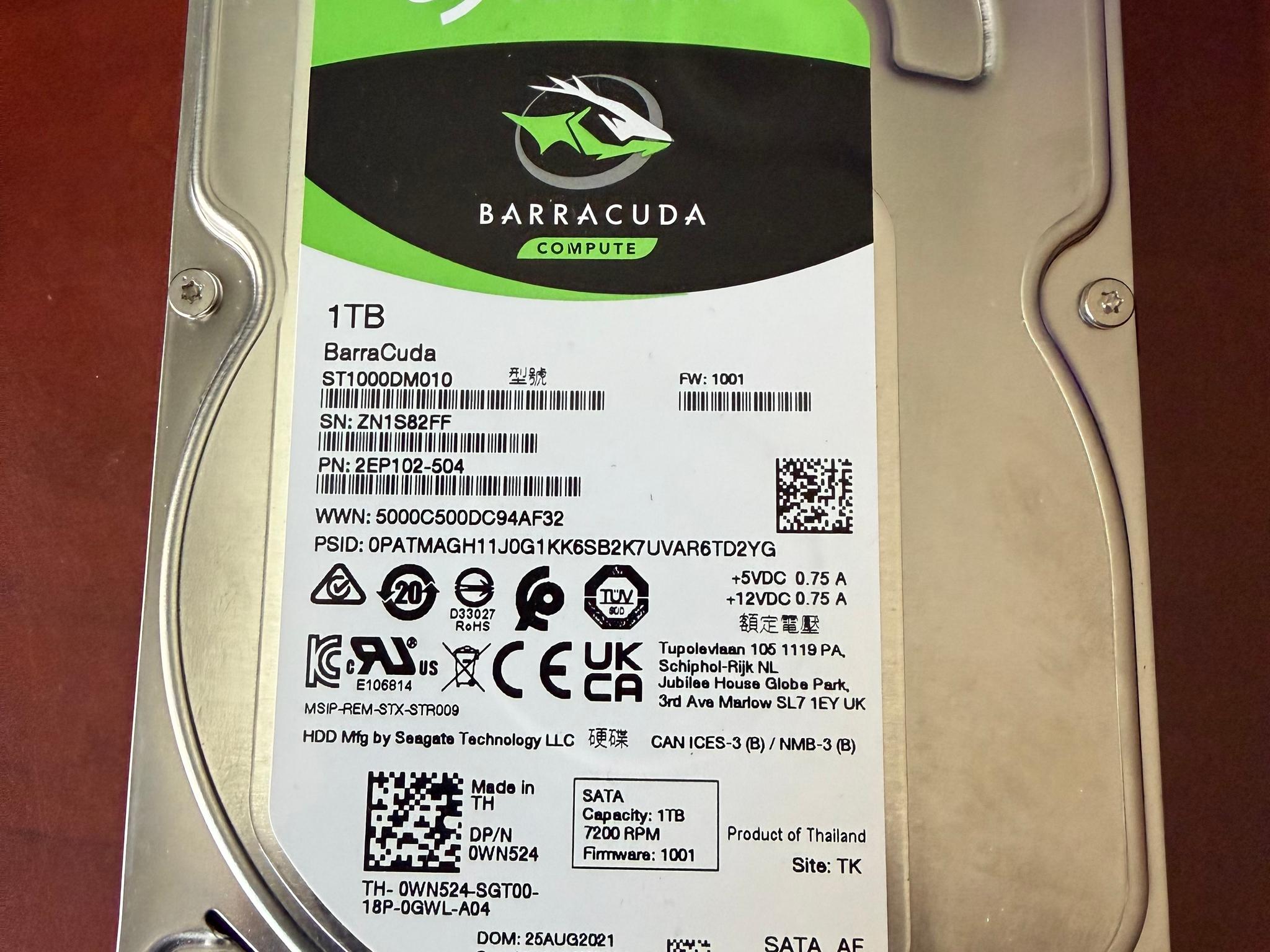 Seagate Barracuda Compute 1TB 7200RPM