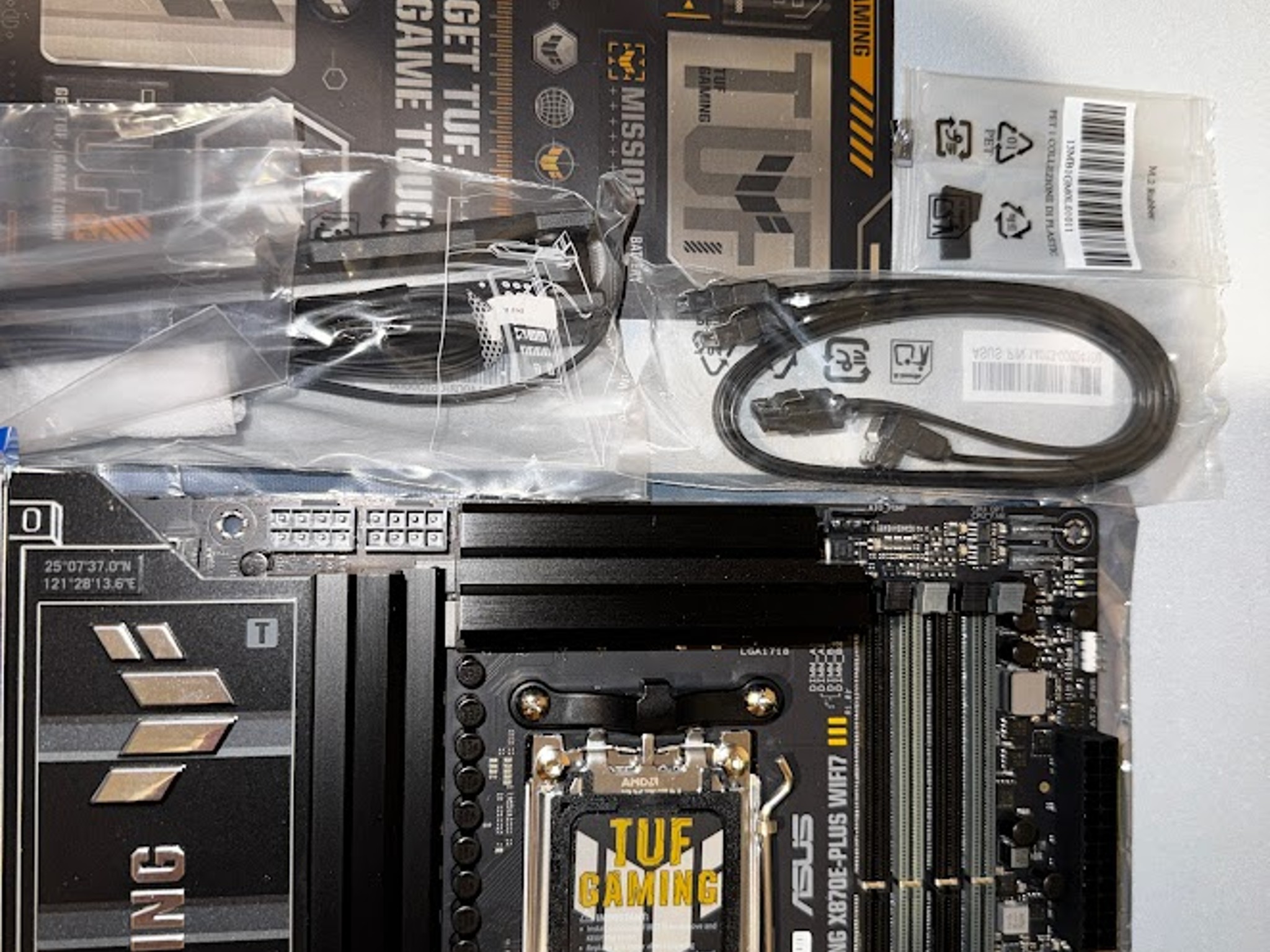 ASUS TUF Gaming X870E-PLUS WIFI7 AMD Motherboard, 16+2+1 Power Stages, PCIe 5.0, Four M.2 Slots