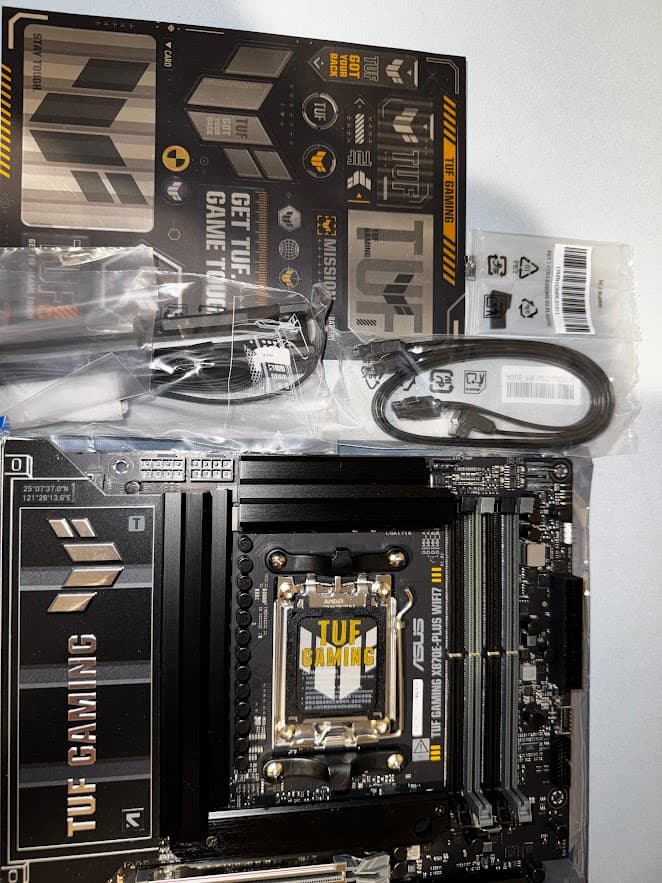 ASUS TUF Gaming X870E-PLUS WIFI7 AMD Motherboard, 16+2+1 Power Stages, PCIe 5.0, Four M.2 Slots