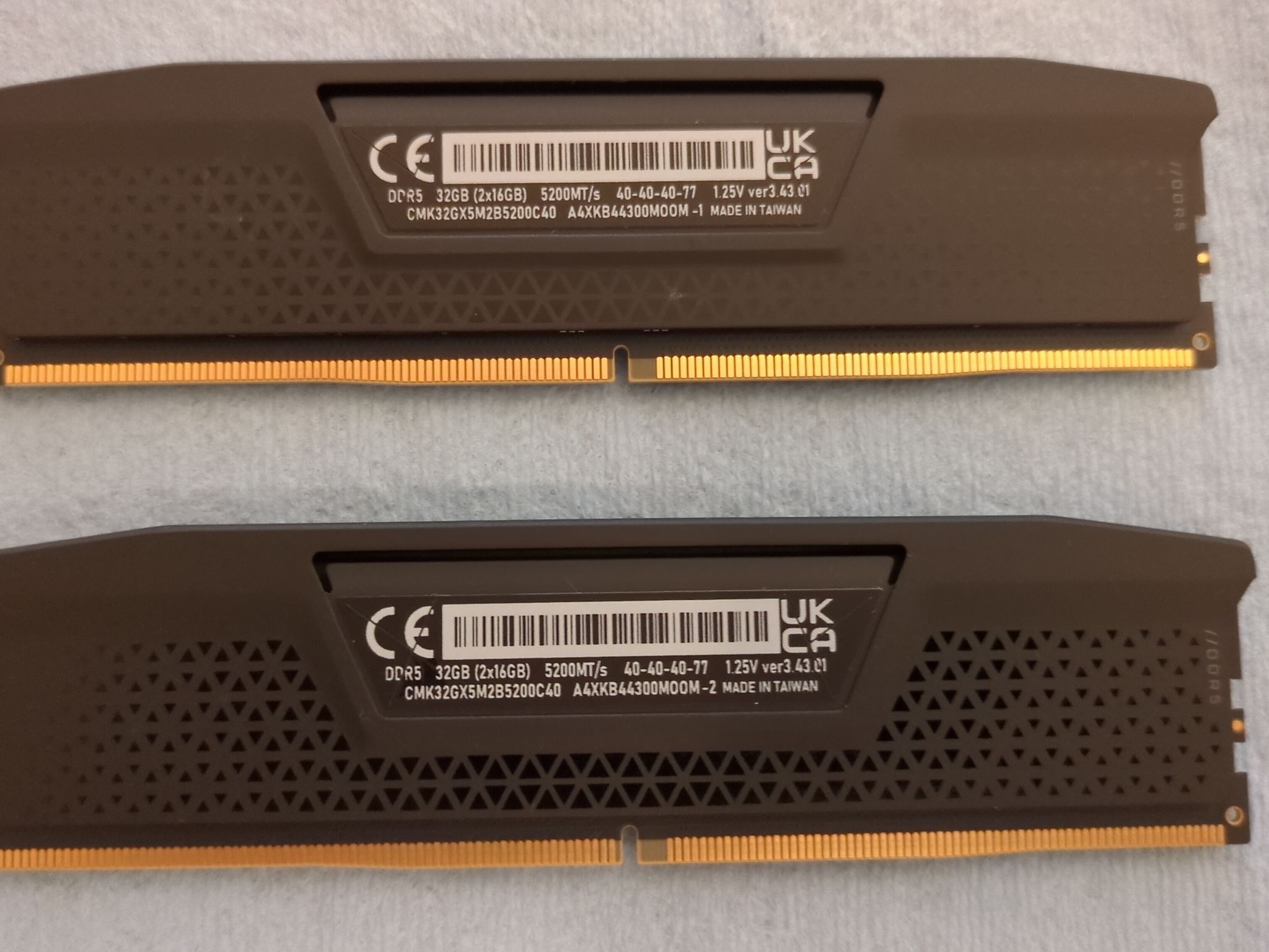 Corsair Vengeance DDR5 32GB (2x16GB) 5200MT/s 40-40-40-77 1.25V