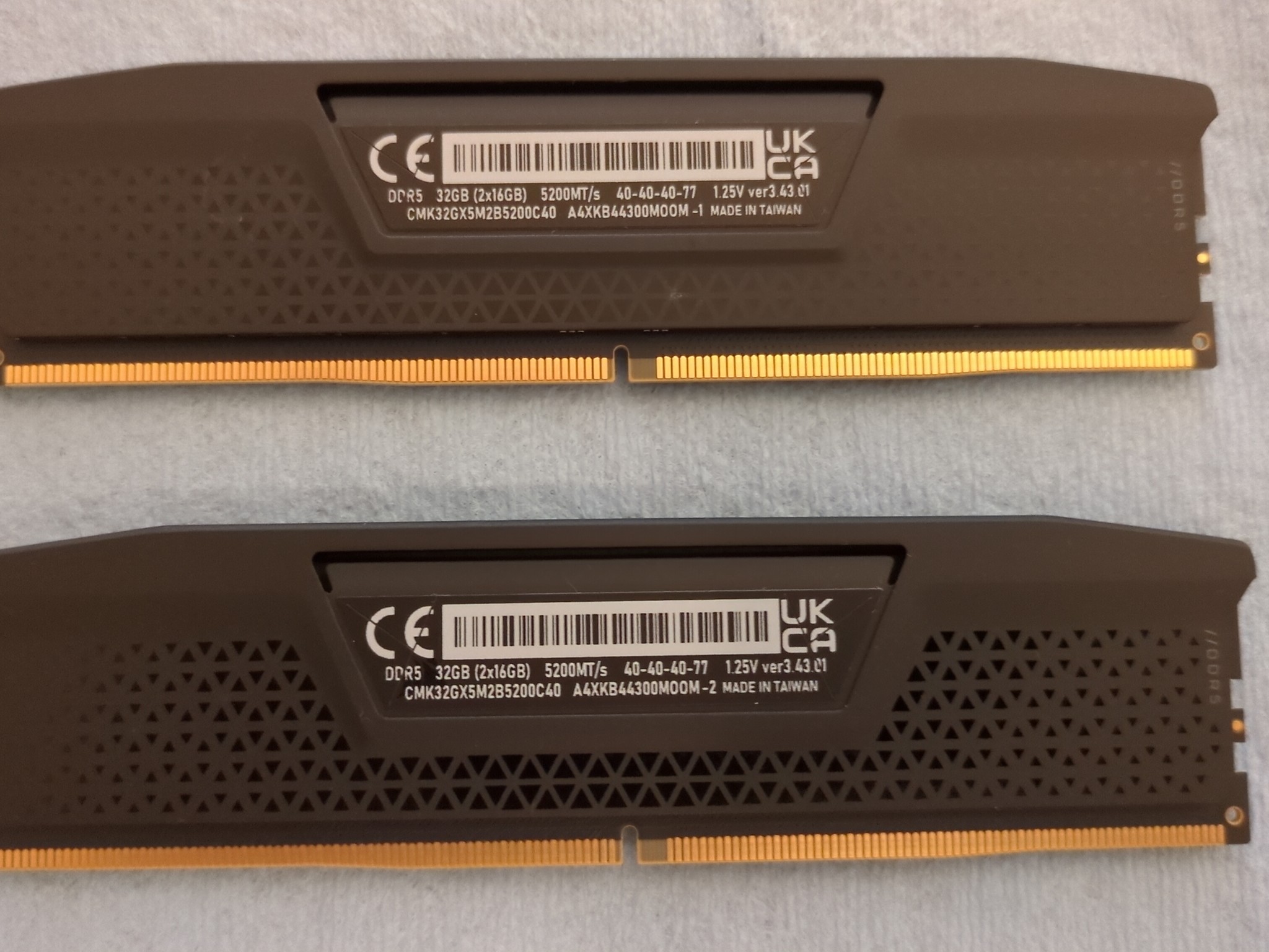 Corsair Vengeance DDR5 32GB (2x16GB) 5200MT/s 40-40-40-77 1.25V