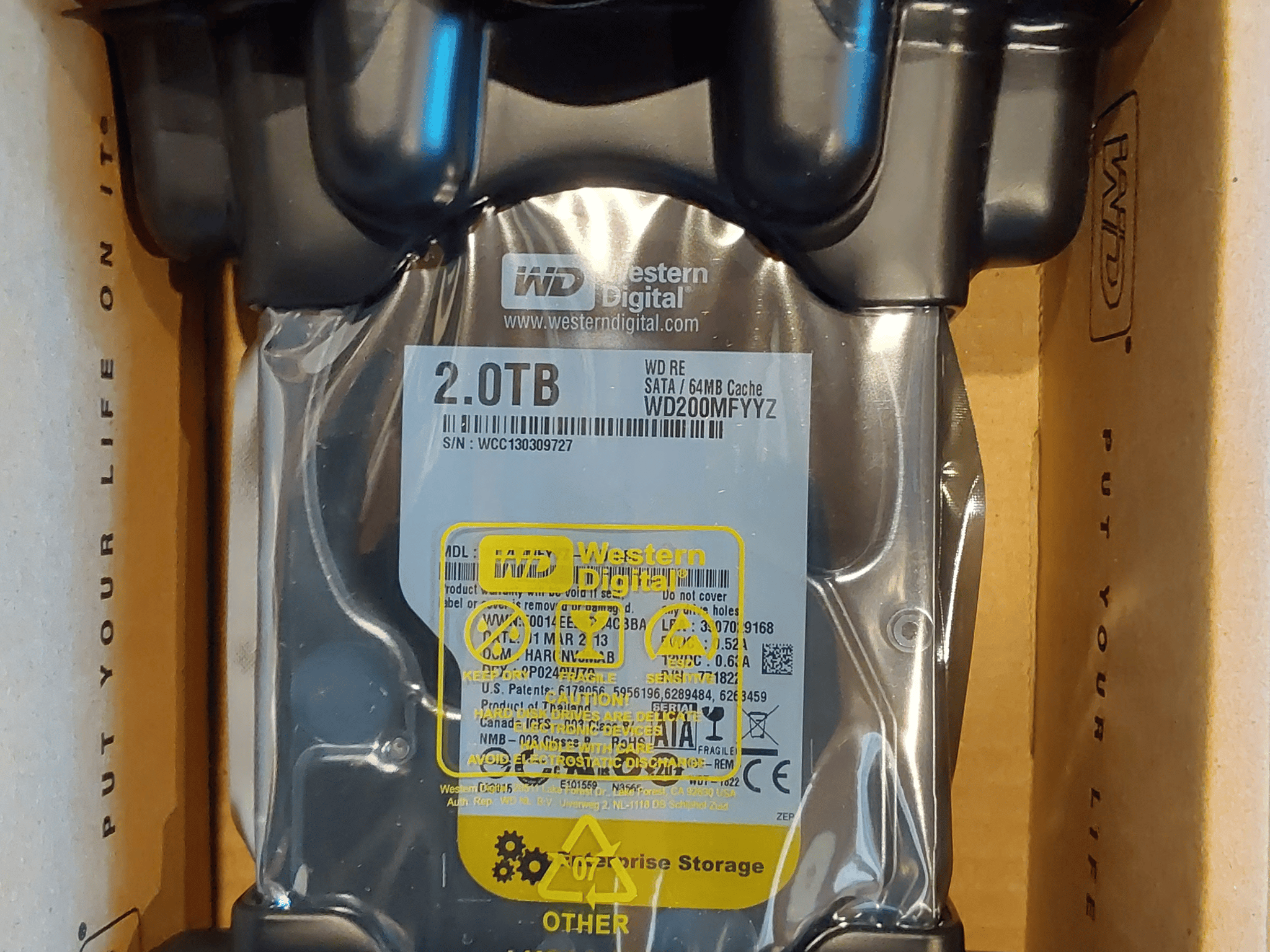 NEW Western Digital RE (Enterprise Storage) 2TB 7200 RPM SATA 6 3.5" Internal Hard Drive-WD200MFYYZ