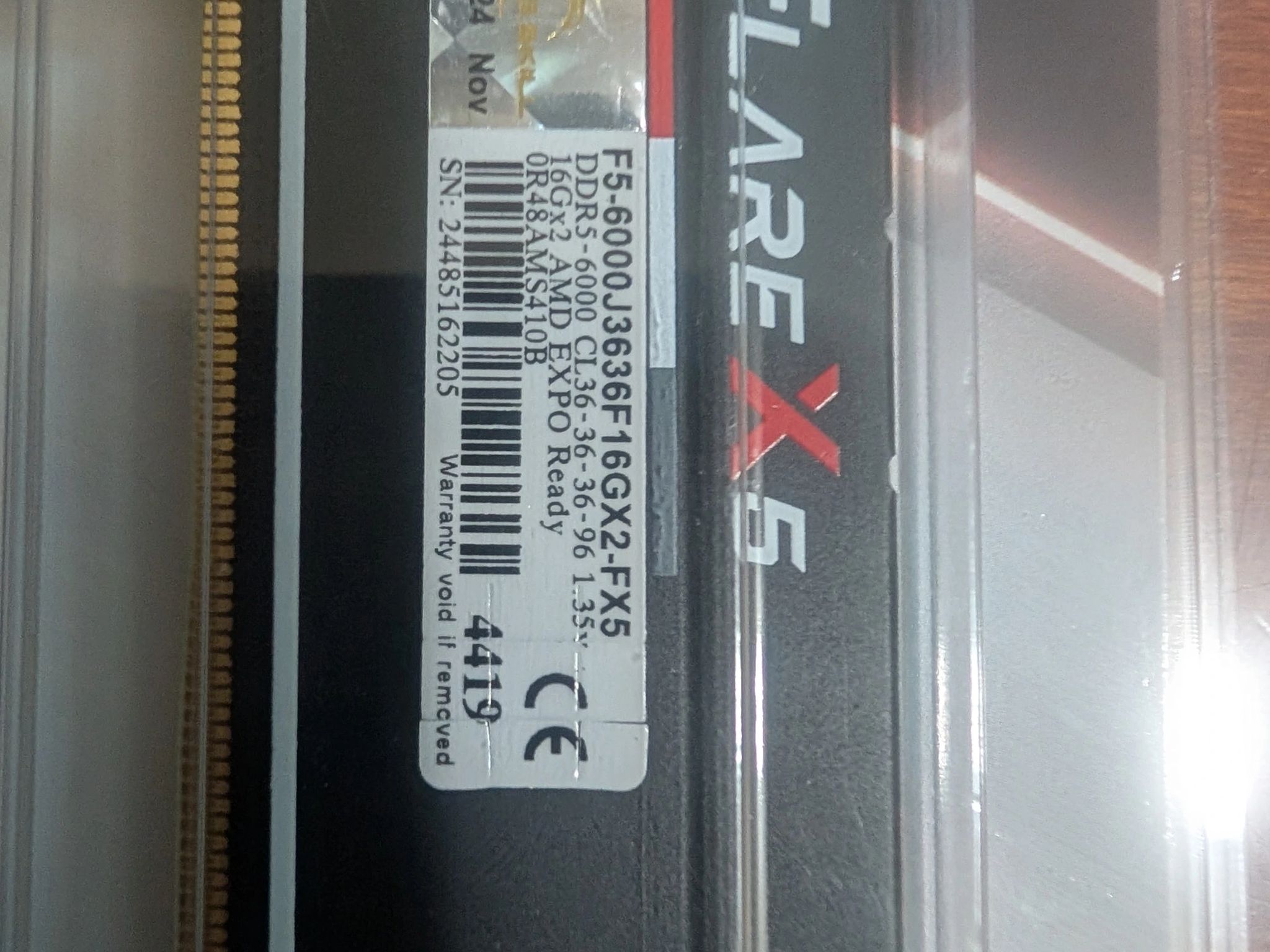 G.SKILL Flare X5 Series (AMD Expo) DDR5 RAM 32GB (2x16GB) 6000MT/s CL36-36-36-96