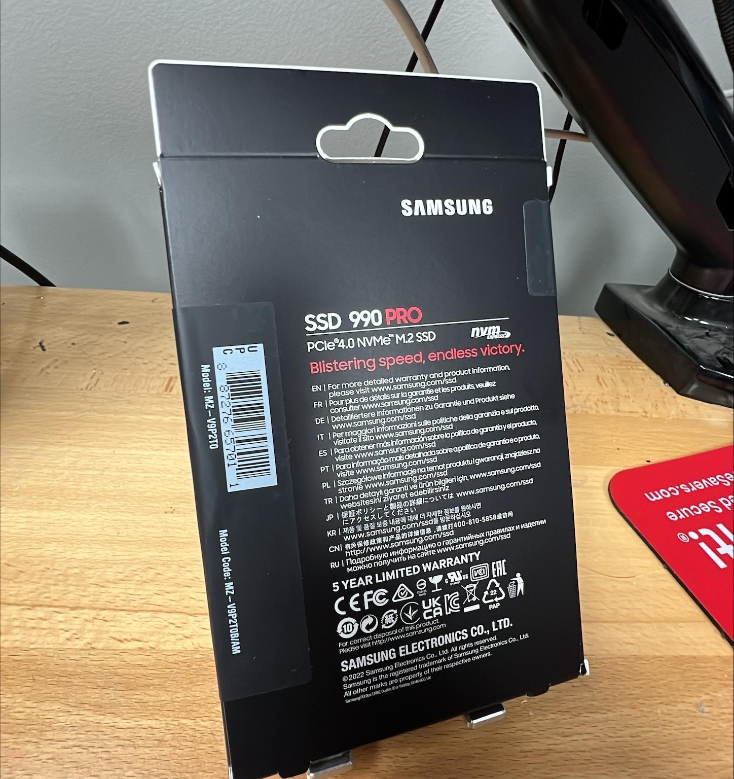 Samsung 990 PRO SSD 2TB NVMe M.2 PCIe Gen4, M.2 2280 Internal Solid State Hard Drive, Seq 7.450 MB/s