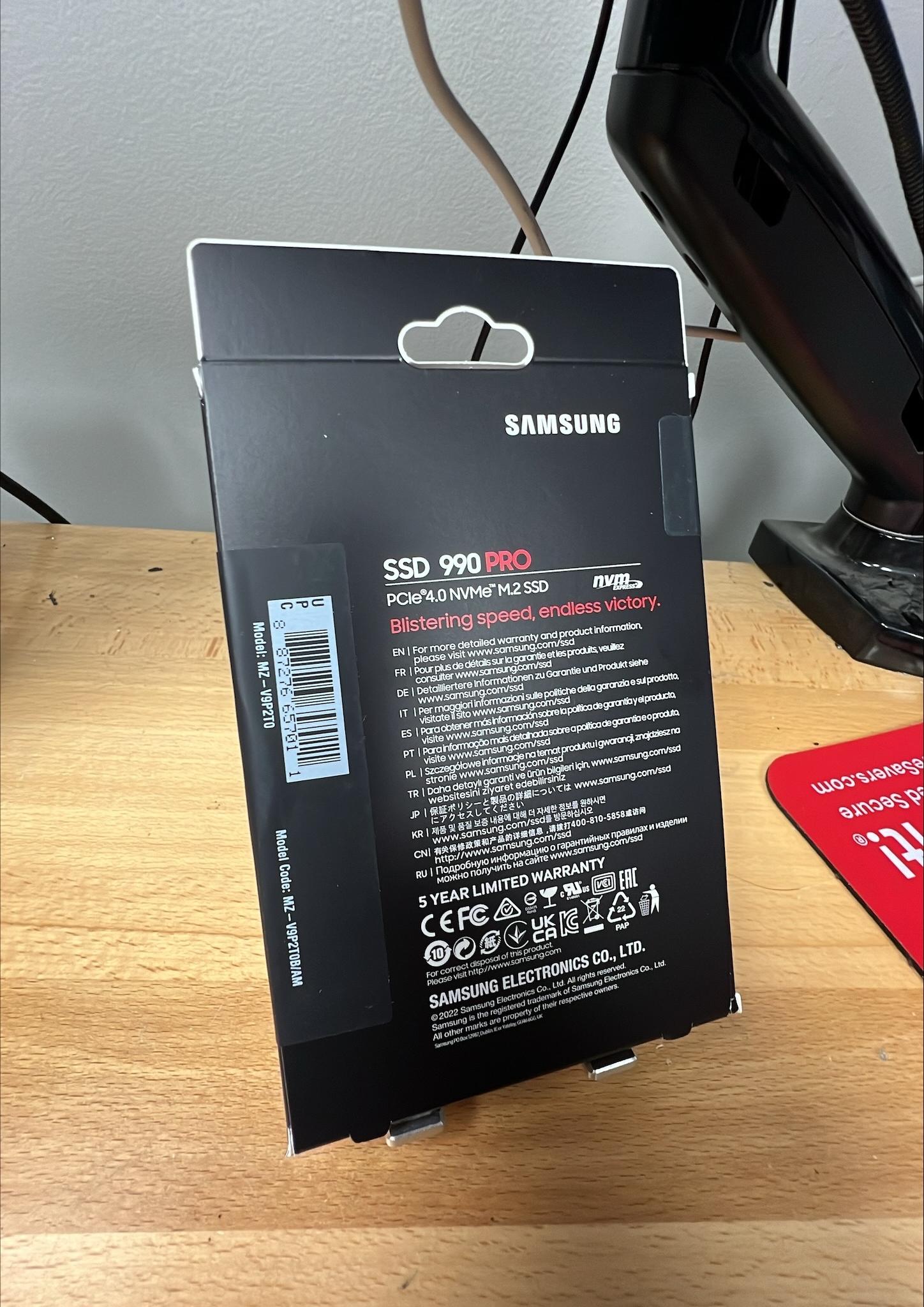 Samsung 990 PRO SSD 2TB NVMe M.2 PCIe Gen4, M.2 2280 Internal Solid State Hard Drive, Seq 7.450 MB/s
