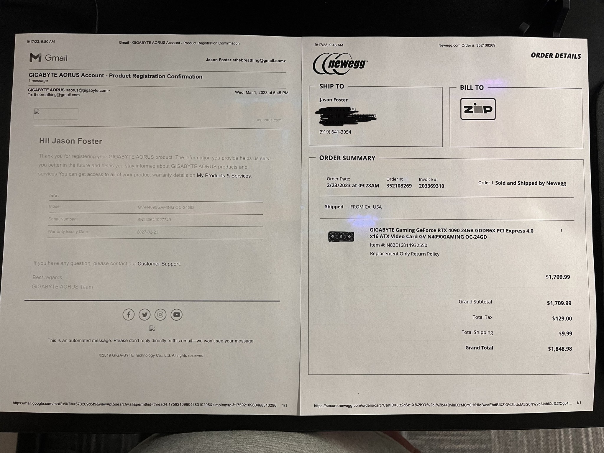 Gigabyte GeForce RTX 4090 GAMING OC 24G