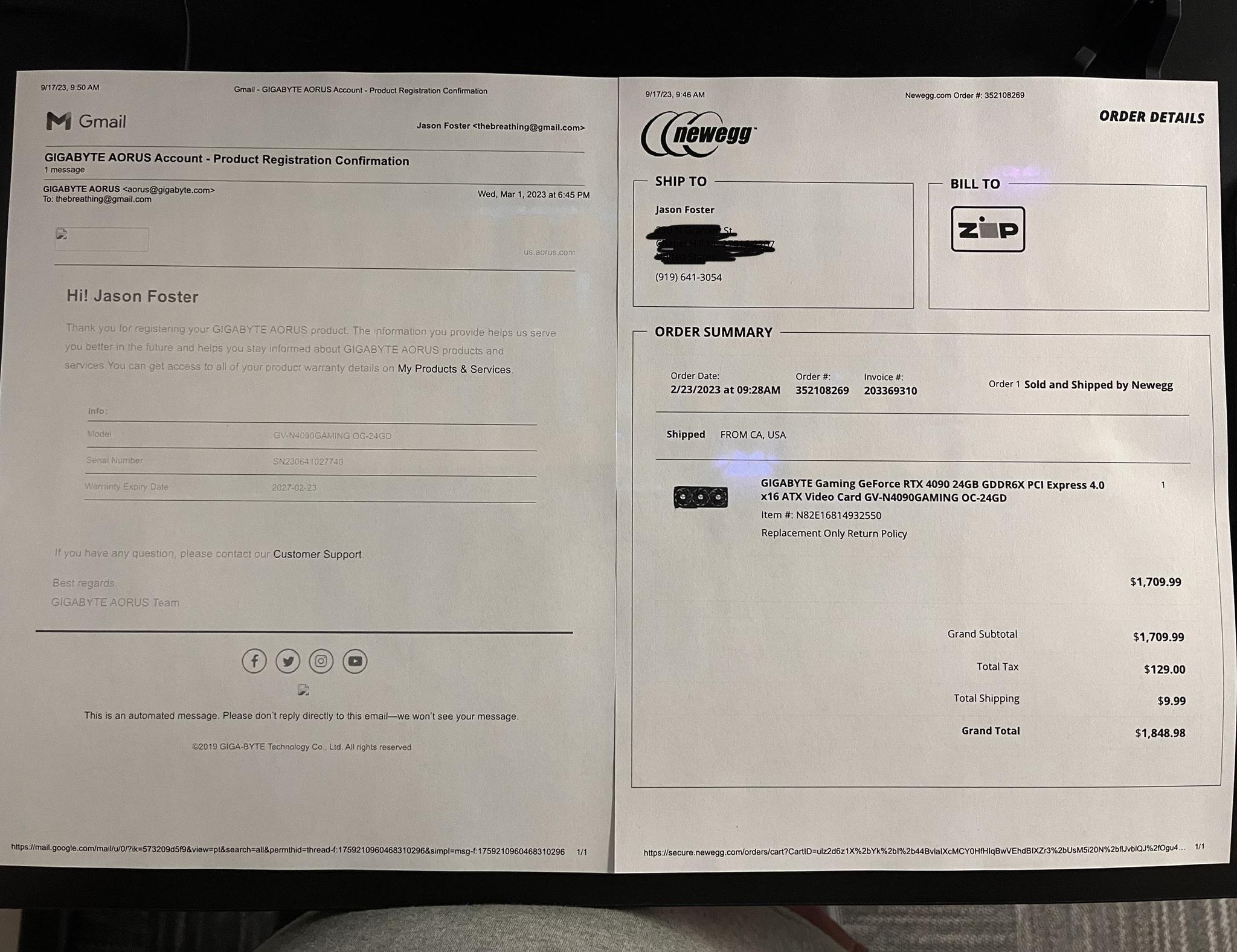 Gigabyte GeForce RTX 4090 GAMING OC 24G
