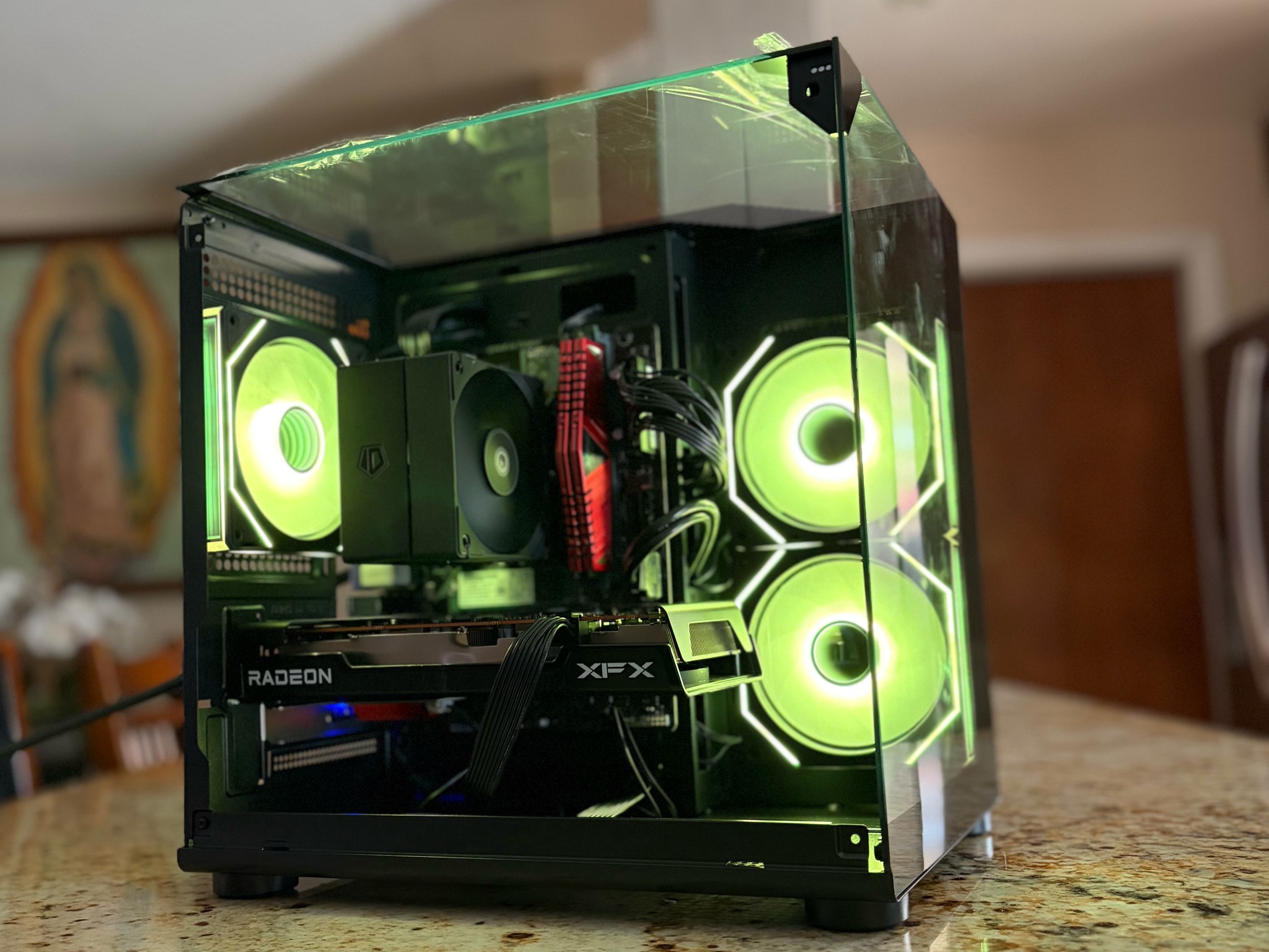 Black Gaming PC | RX 6600XT 8GB | INTEL 7-8700 | 16GB RAM | 500GB NVME SSD | Wi-Fi + Bluetooth Pcie