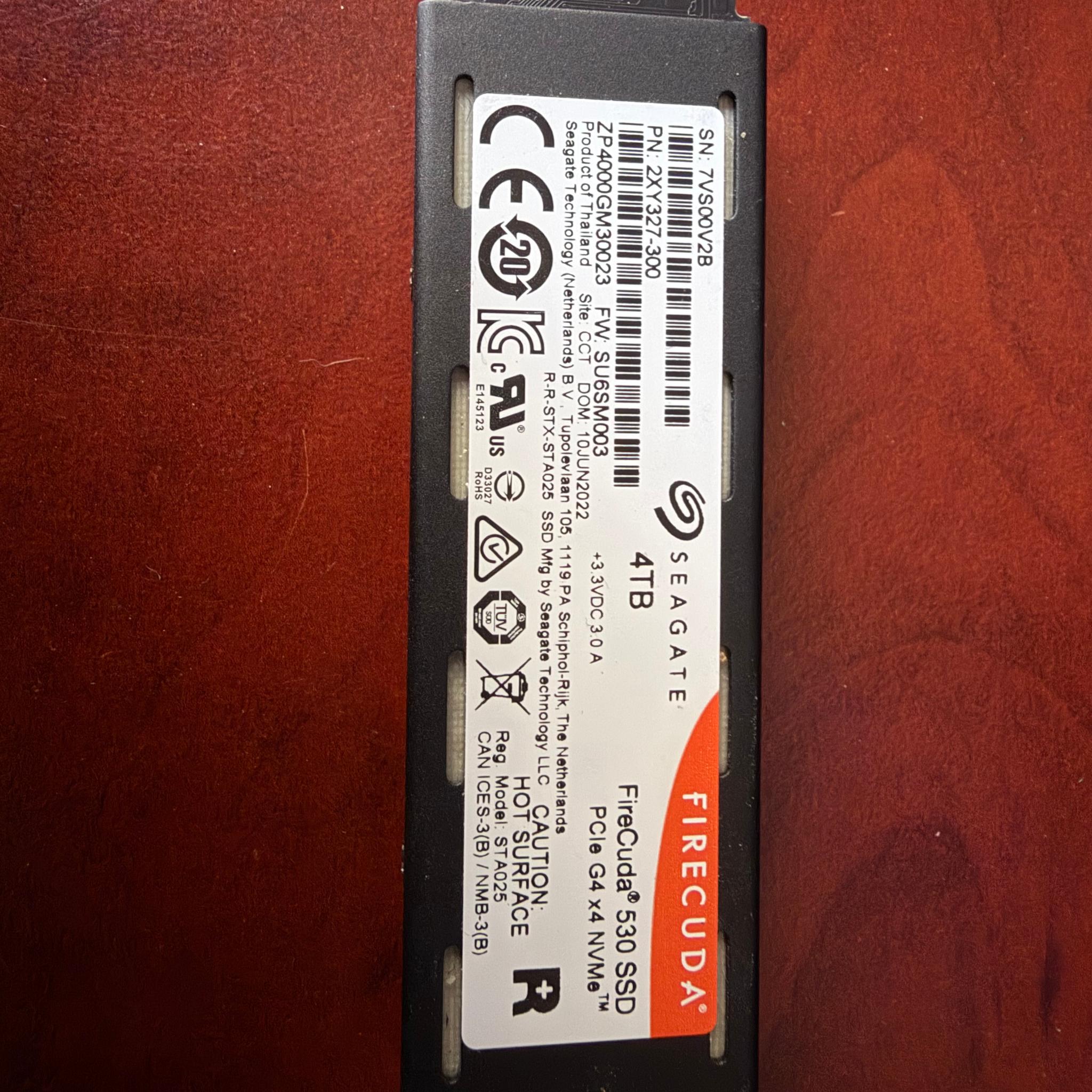 Seagate FireCuda 530 4TB PCIE4 SSD FOR PARTS