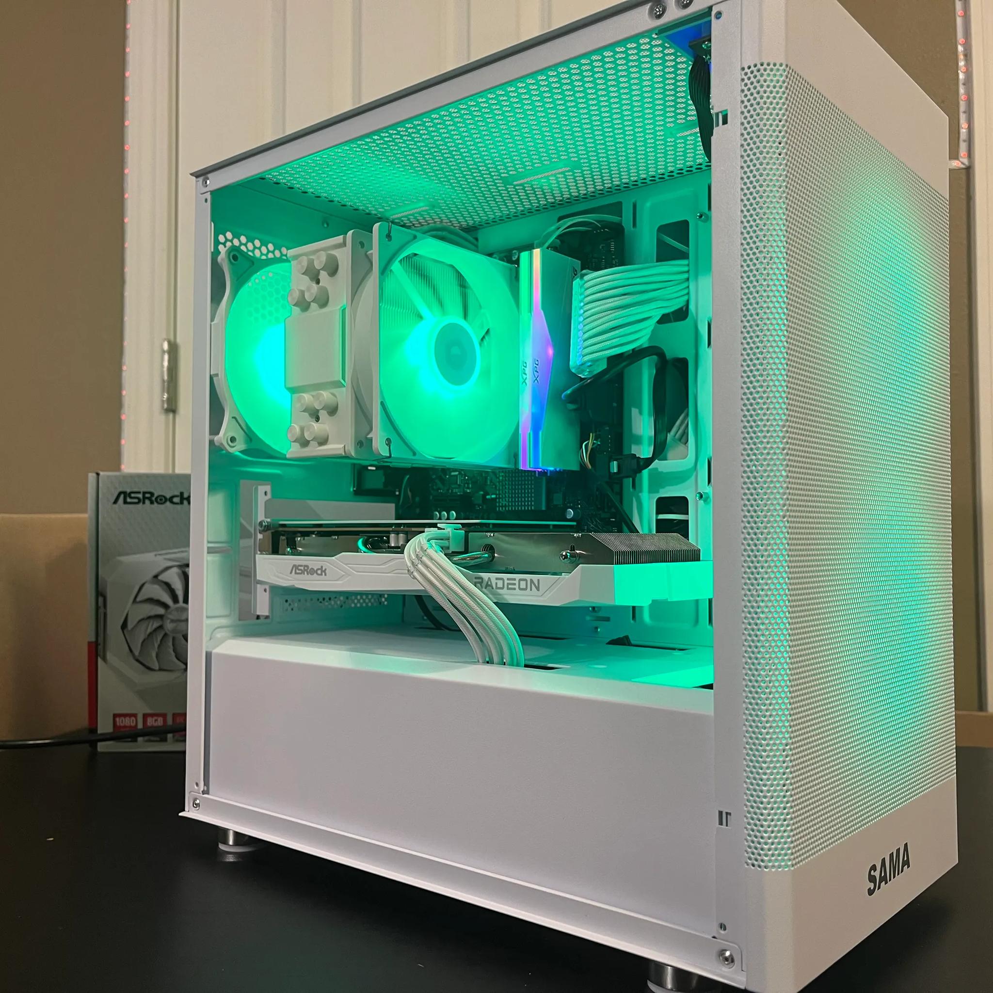 WHITE ARGB PC|RX 6600|INTEL 12TH GEN|16GB RAM|500GB SSD