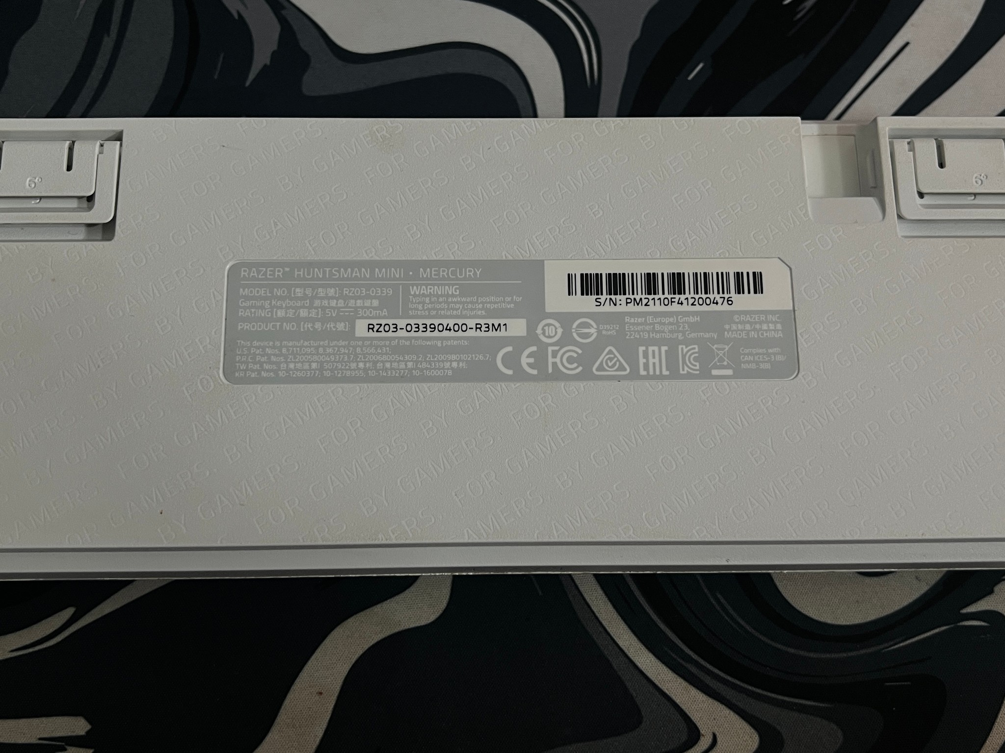 Razer Huntsman Mini Mercury White 60% Optical Keyboard – Foam Mod – Clean