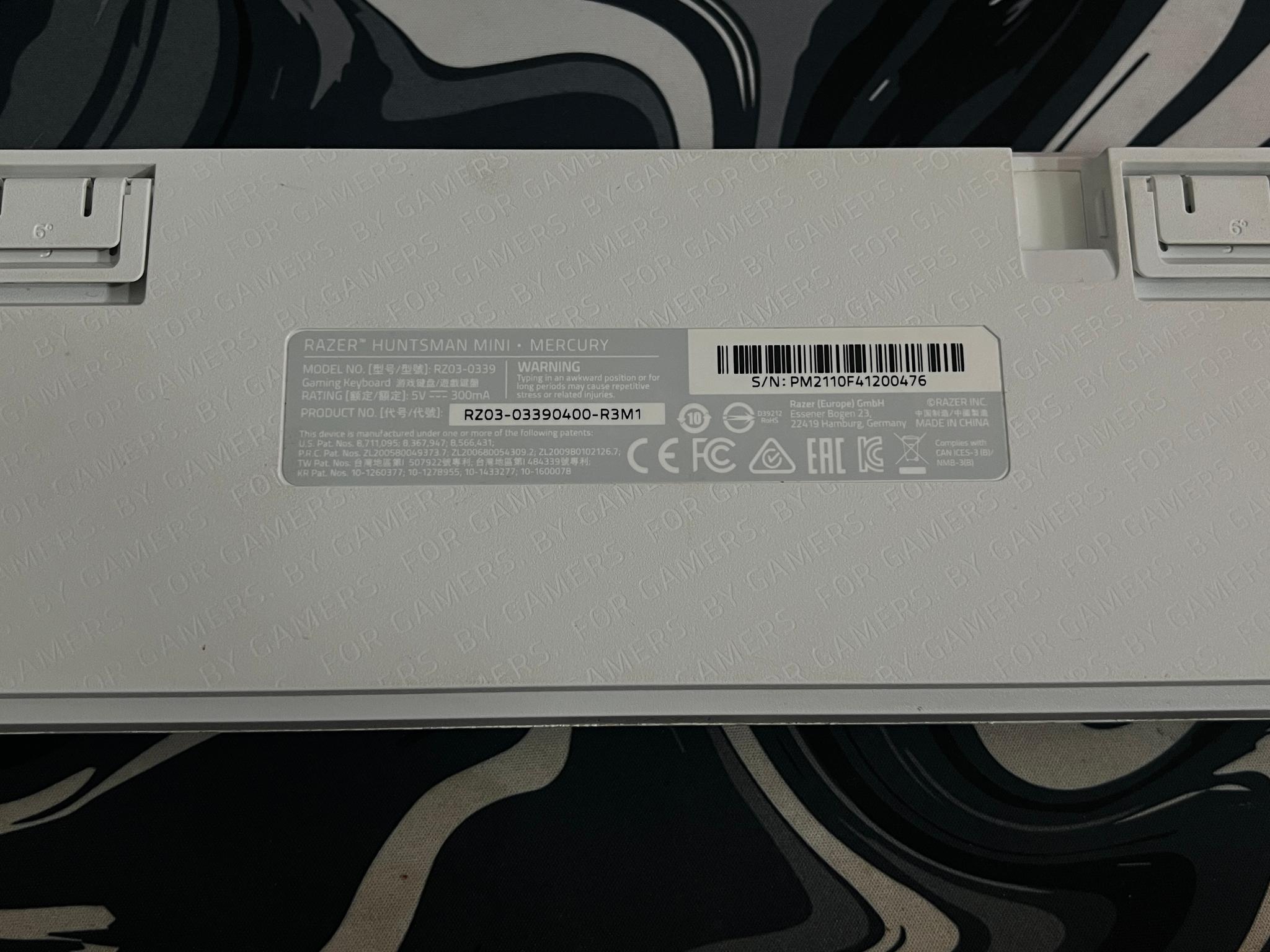 Razer Huntsman Mini Mercury White 60% Optical Keyboard – Foam Mod – Clean