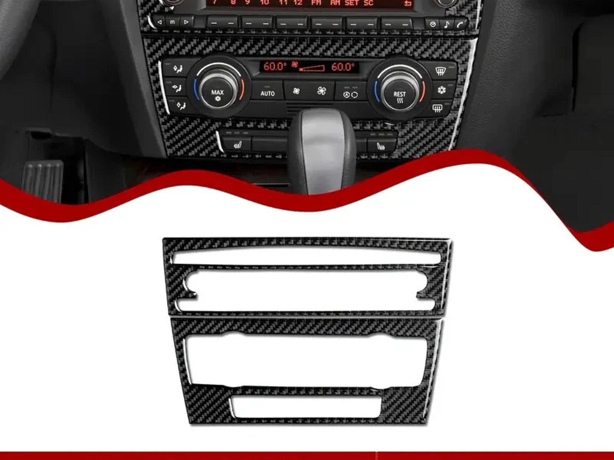 Premium Carbon Fiber CD Panel Decal for BMW E90/E92/E93 (2005-2012)
