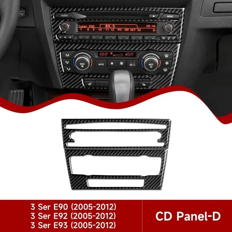 Premium Carbon Fiber CD Panel Decal for BMW E90/E92/E93 (2005-2012)