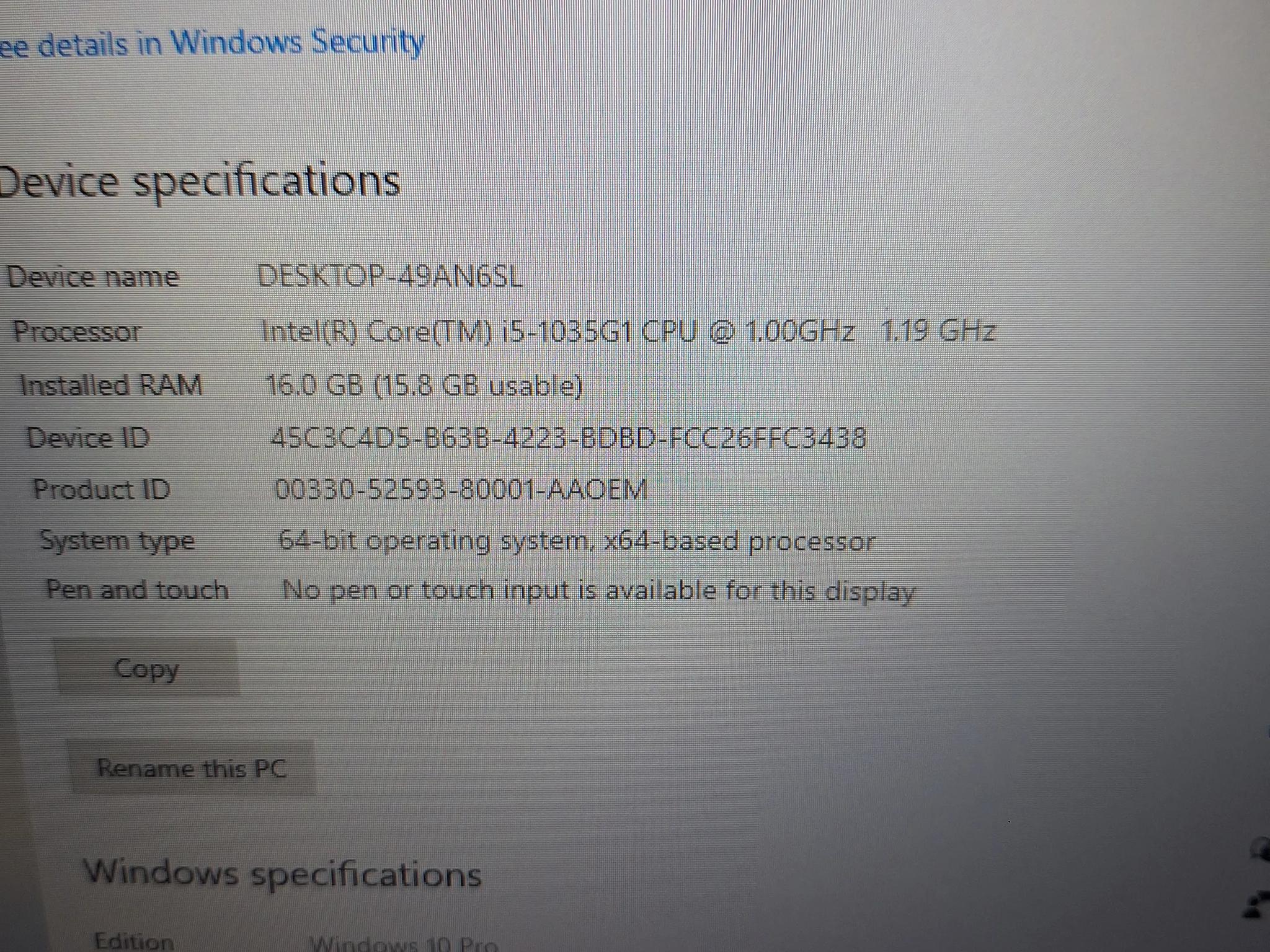 Dell Inspiron 3793 Emulation Laptop