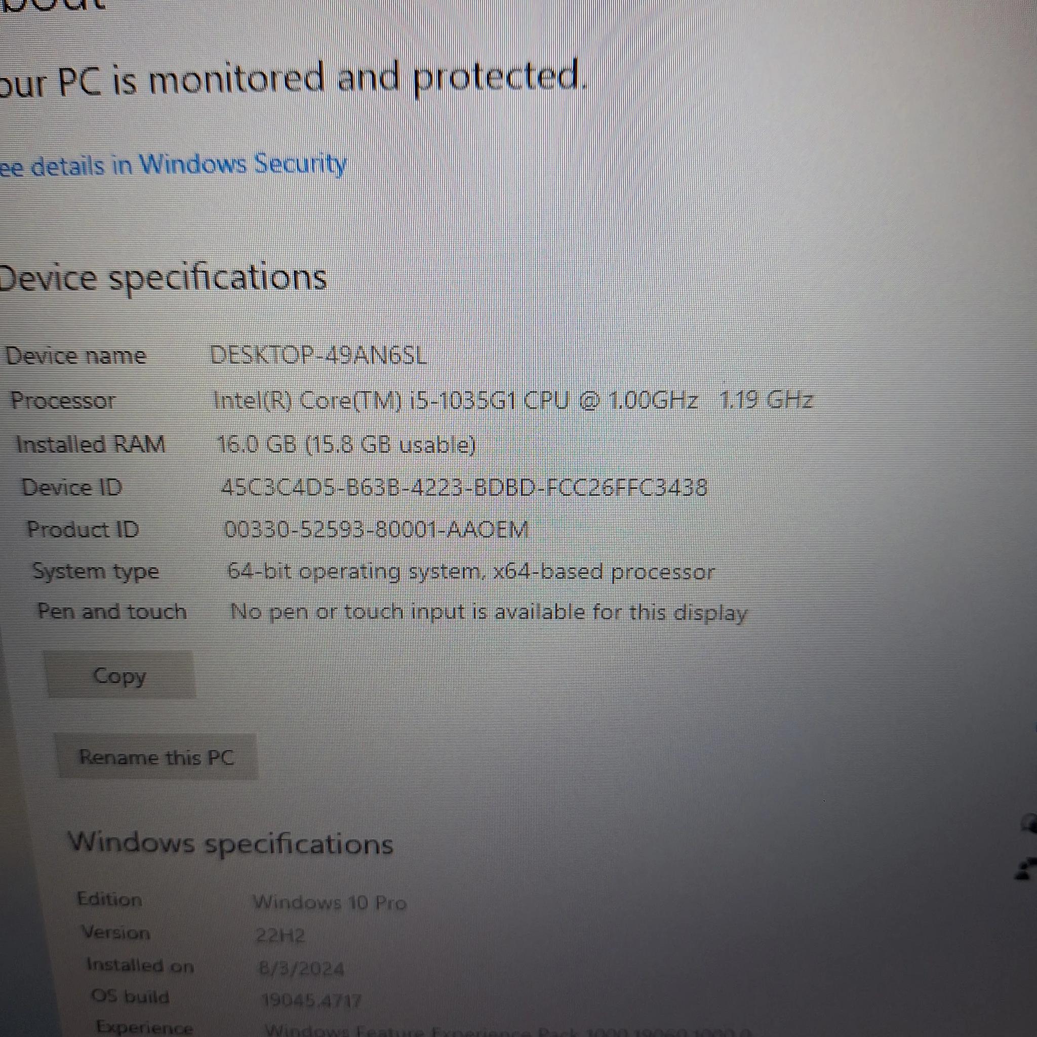 Dell Inspiron 3793 Emulation Laptop