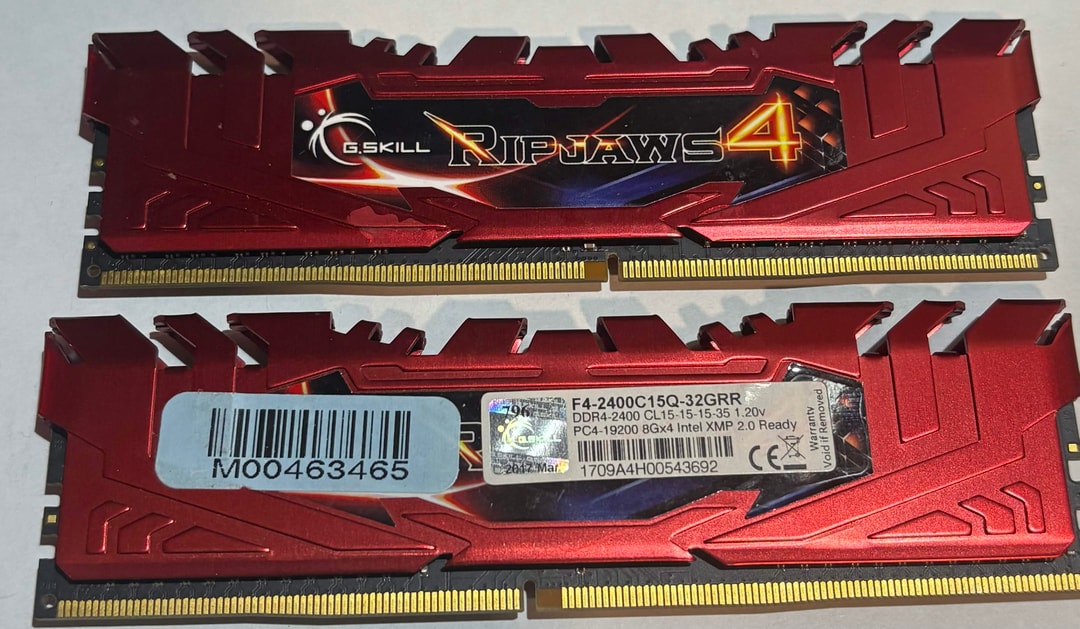 G.SKILL Ripjaws 4 16GB (2x8GB) DDR4 2400MHz CL15 Memory Kit | Red